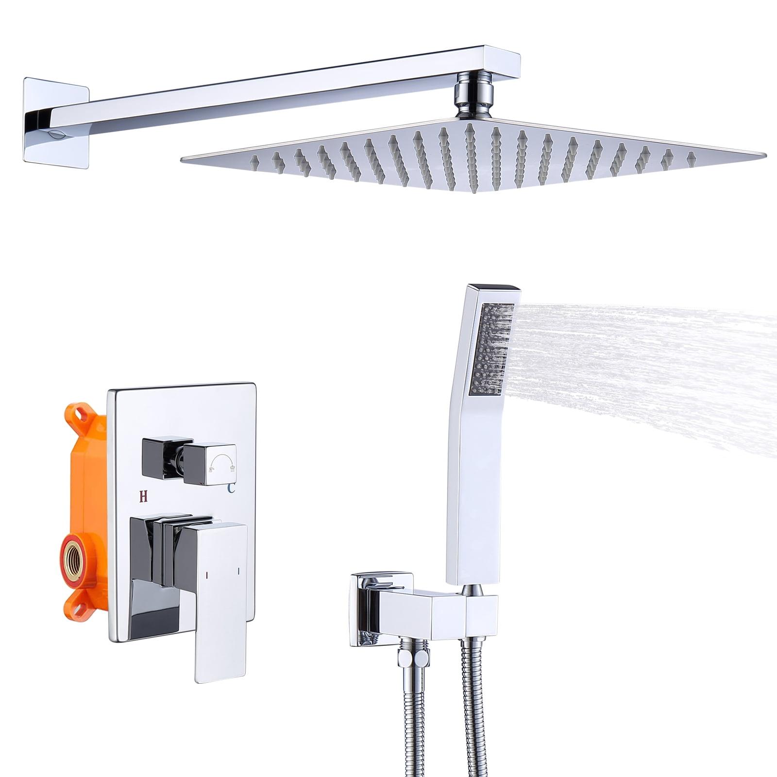 Chrome 10" Rainfall Shower System with Handheld and Wall Mount