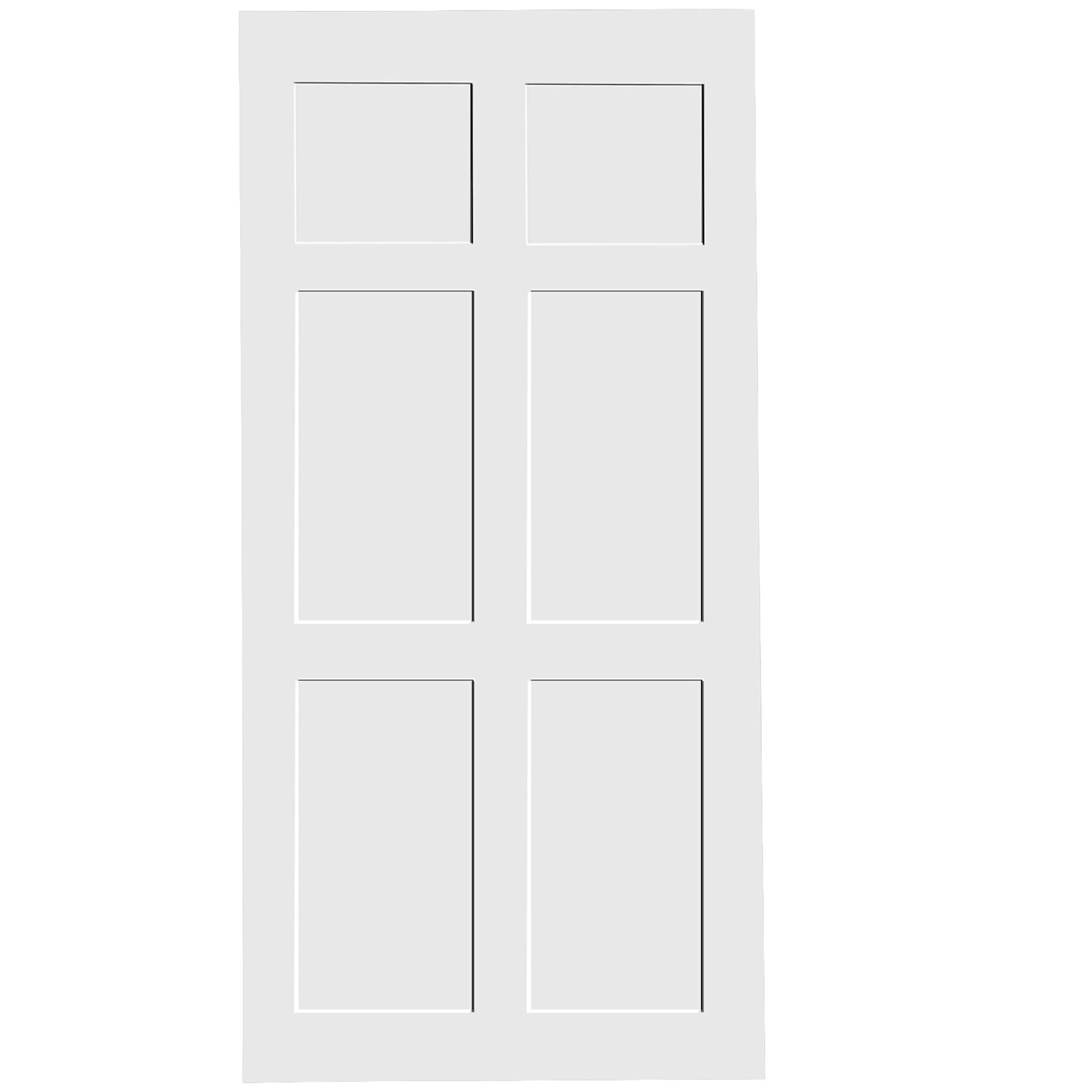 24" x 80" White Solid Core Multipanel Barn Door Slab