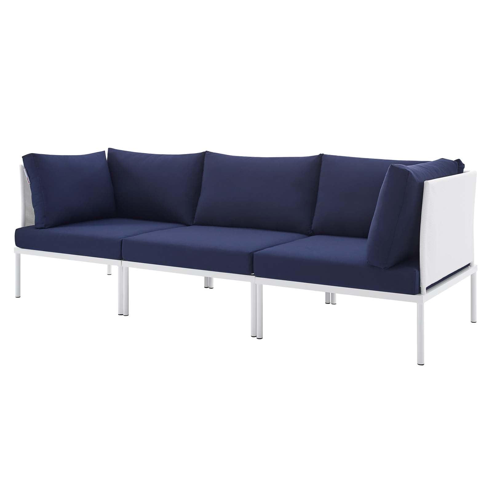 Harmony Sunbrella Basket Weave Outdoor Patio Aluminum Sofa by Modway