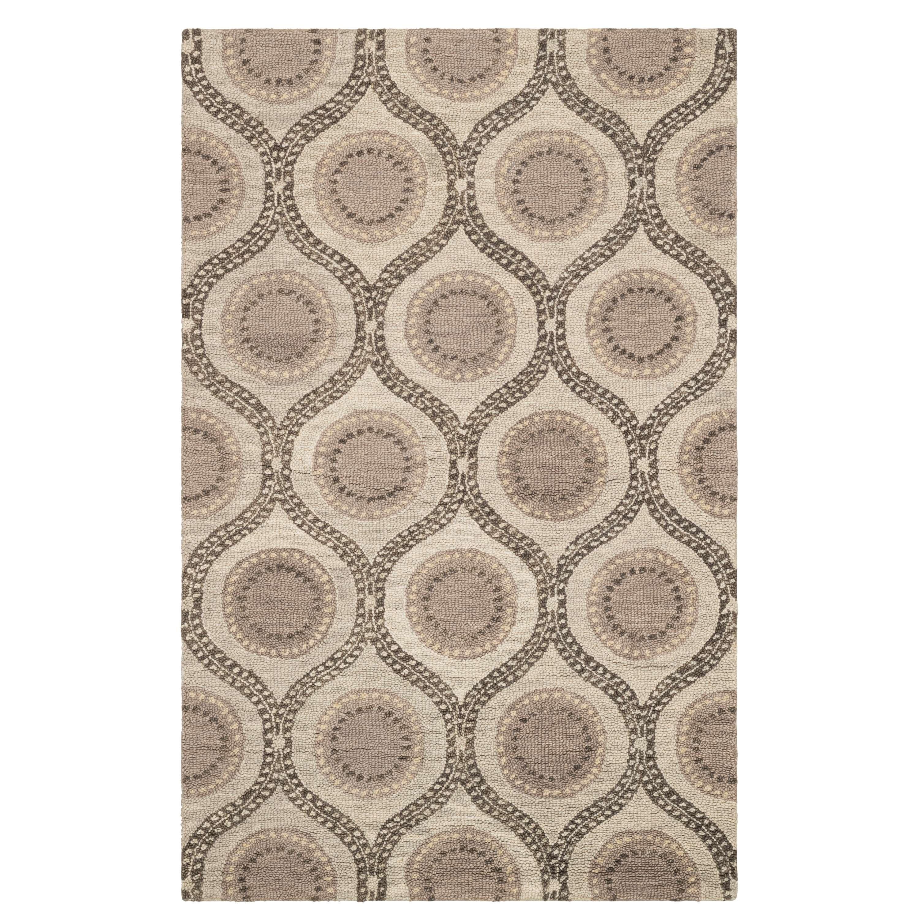 Gray Medallion Hand Tufted Wool 8' x 10' Rug