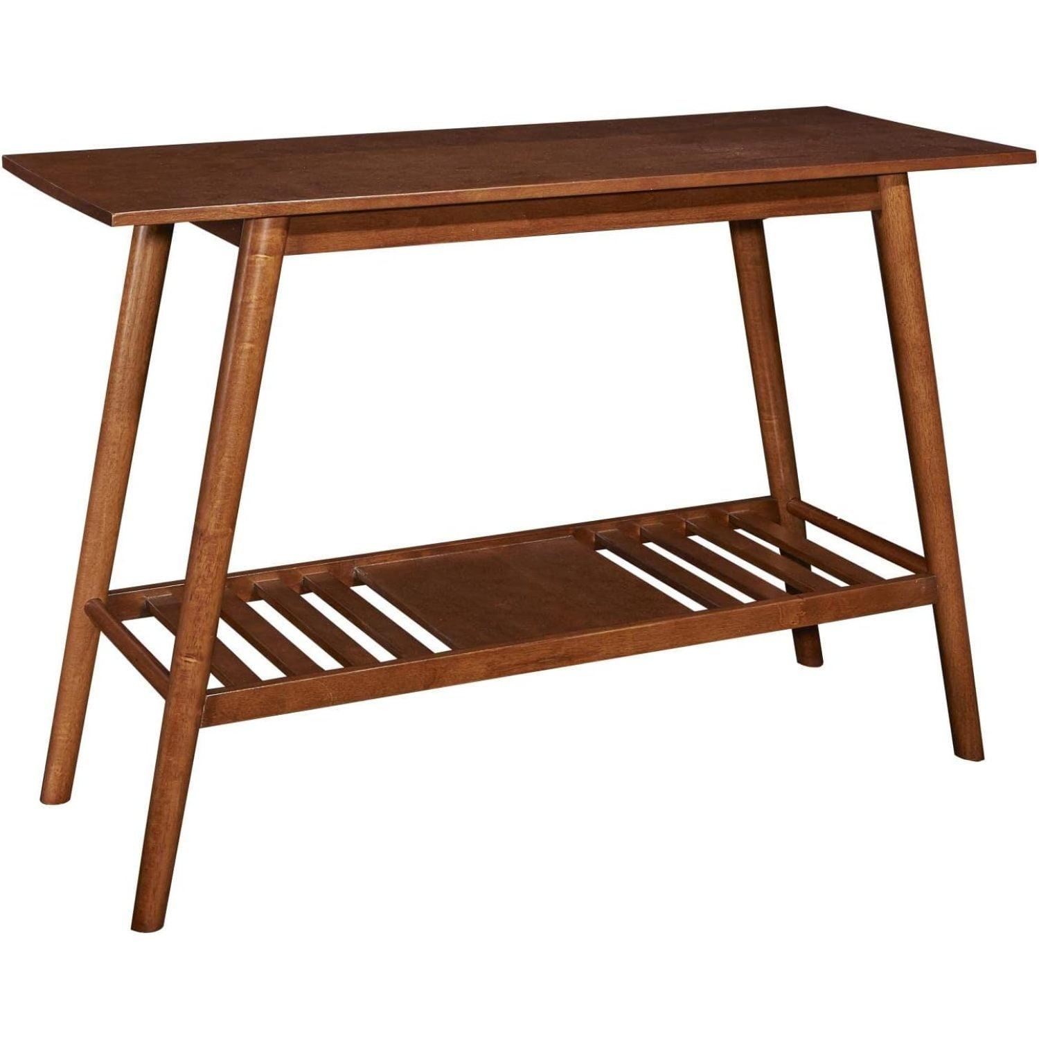 Mid-Century Modern Charlotte Console Table with Storage Shelf