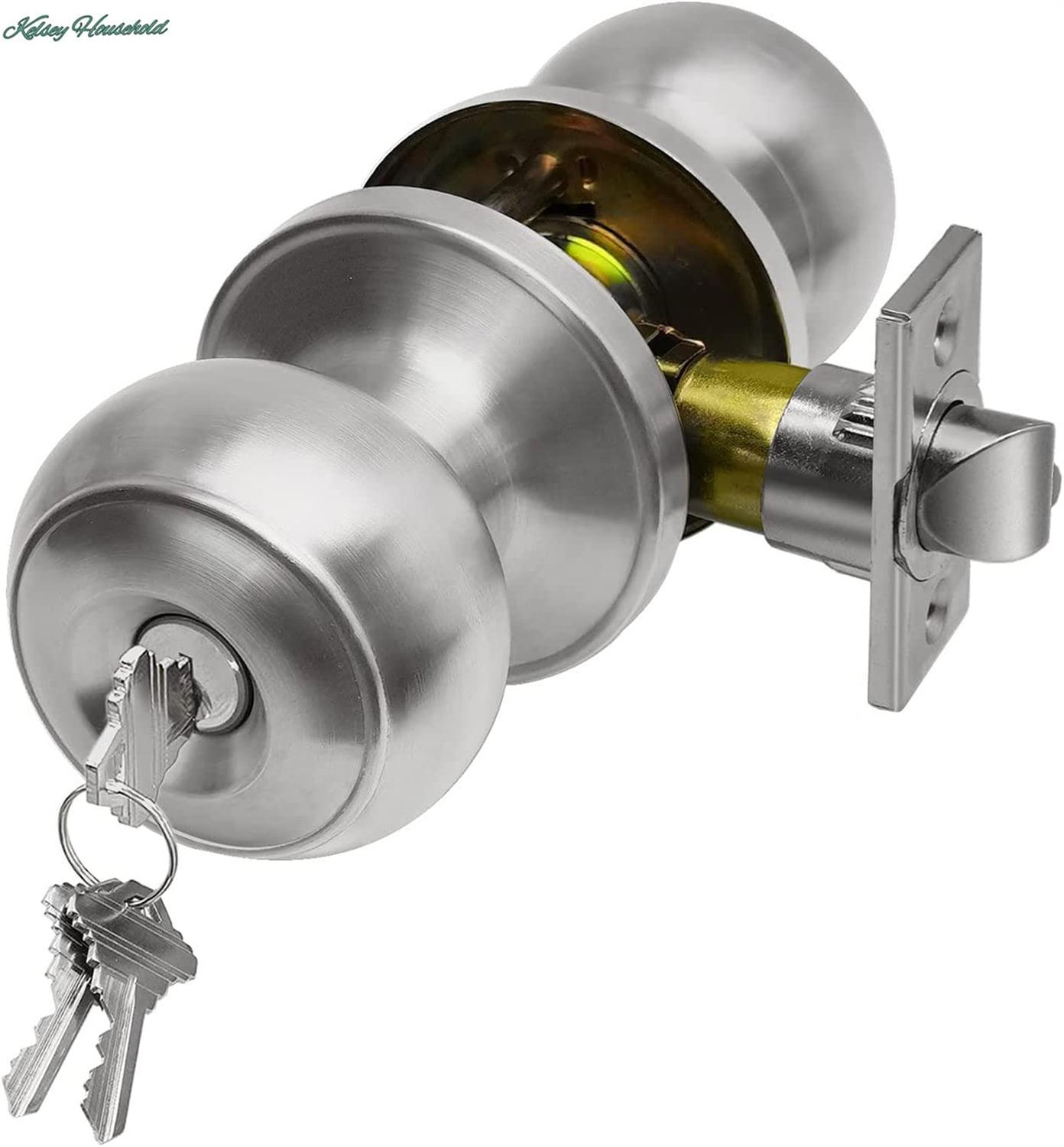 Stainless Steel Round Entry Door Knob with Key Lock