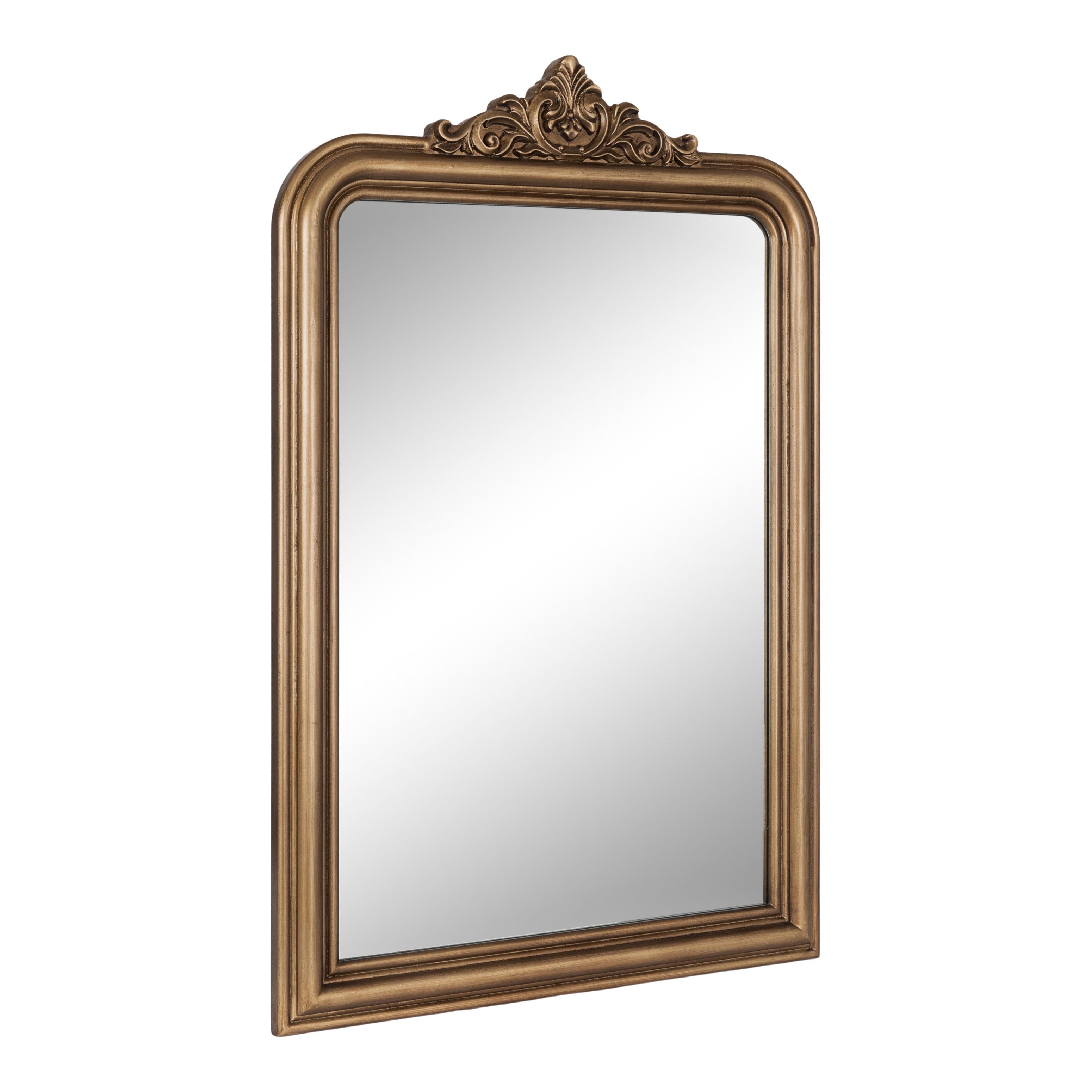 Kate & Laurel All Things Decor 24"x36" Kinsman Arch Wall Mirror Gold: Traditional Style, No Assembly Required