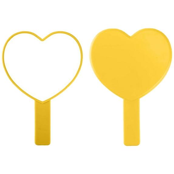 Heldig Heart-Shaped Travel Handheld Mirror, Cosmetic Hand Mirror with Handle
