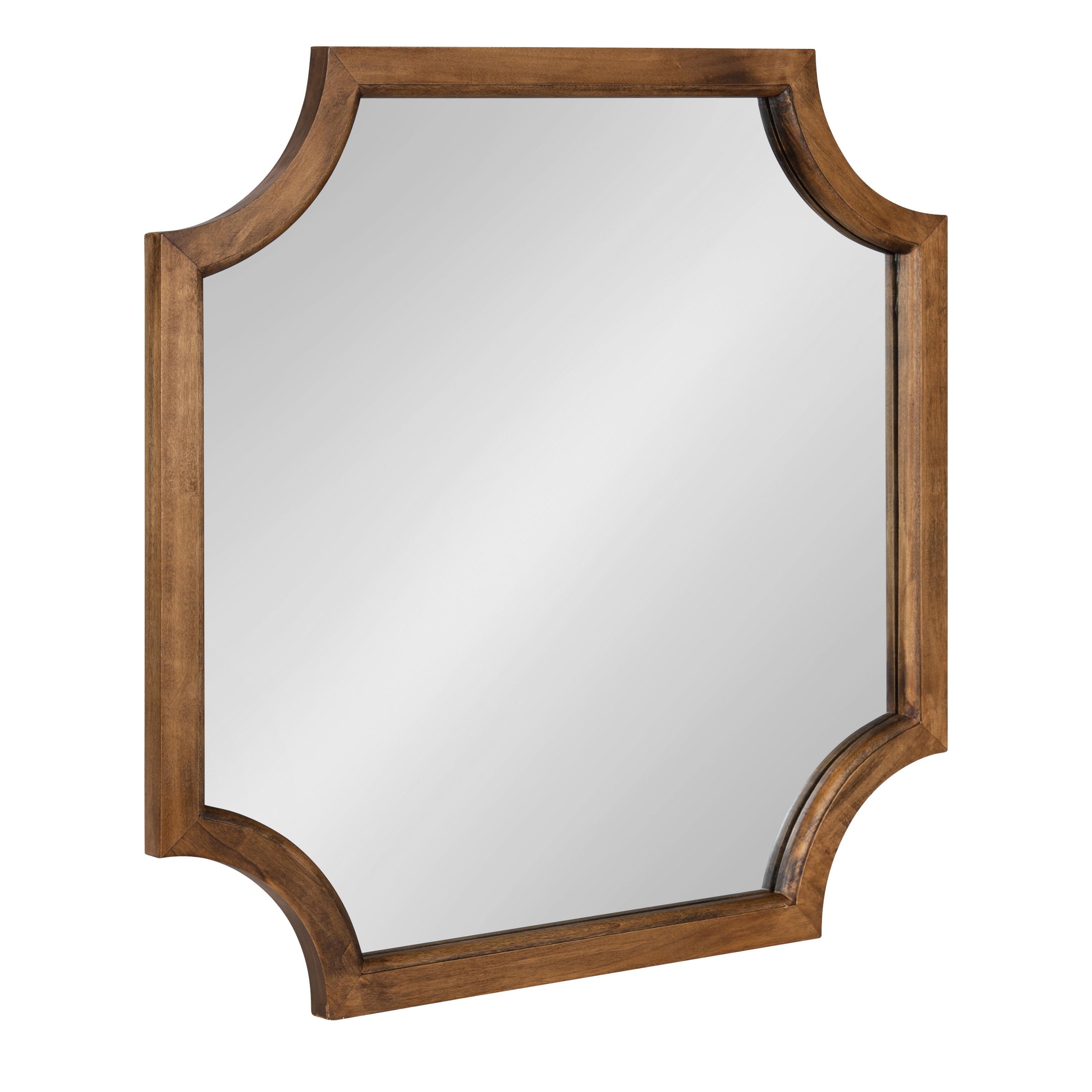 24&#34; x 24&#34; Hogan Framed Scallop Wall Mirror Rustic Brown - Kate &#38; Laurel All Things Decor