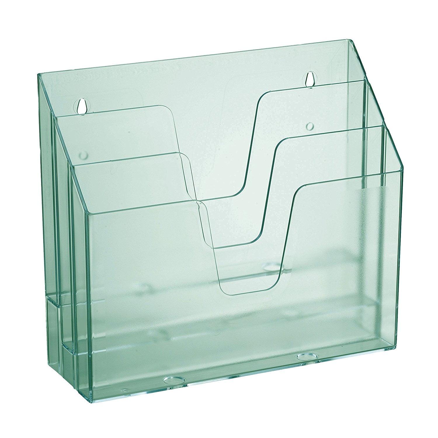 Acrimet Horizontal Triple File Folder Organizer (Clear Green Color)