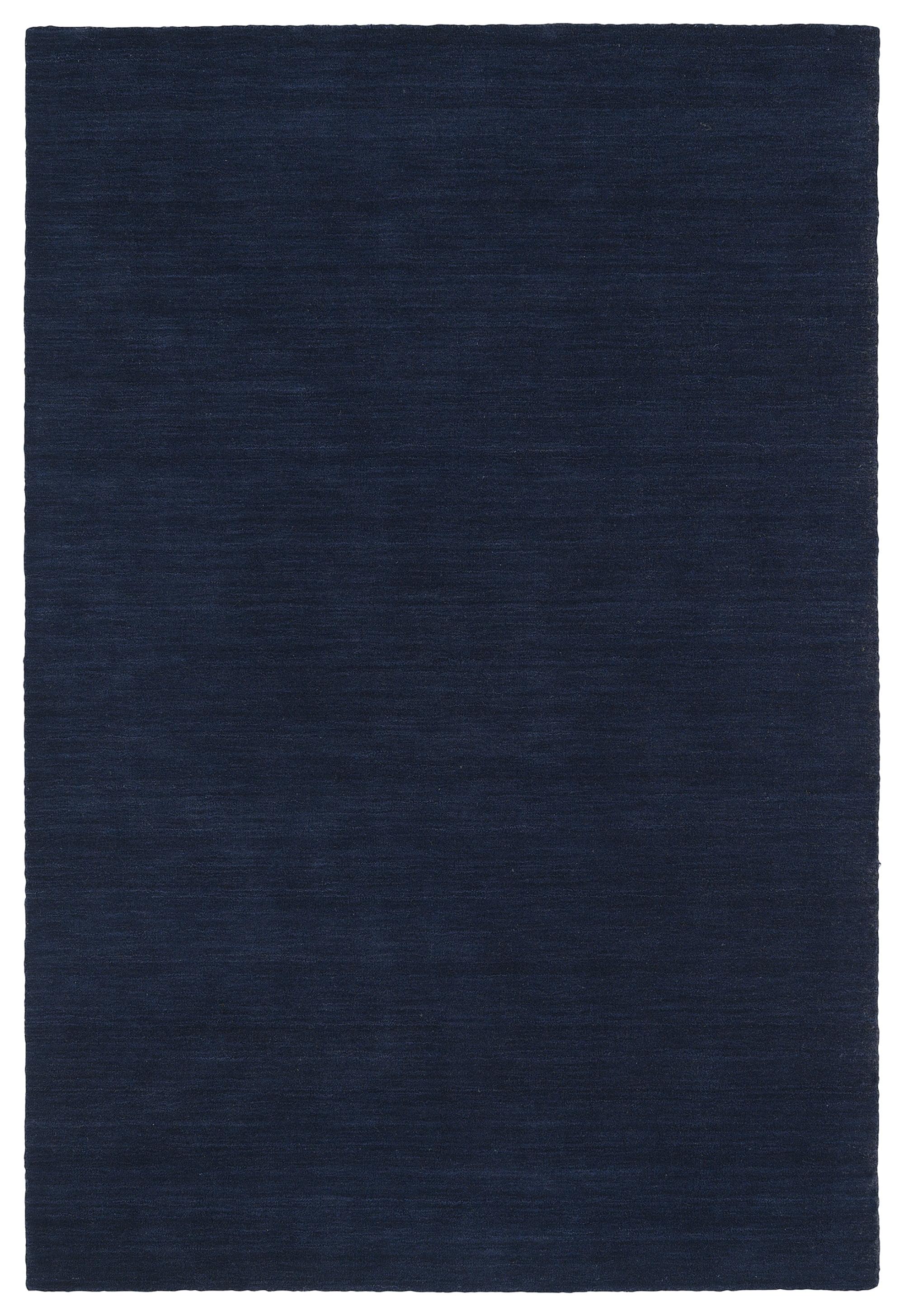 Navy Rectangular Handmade Wool Tufted Rug, 3' x 5'