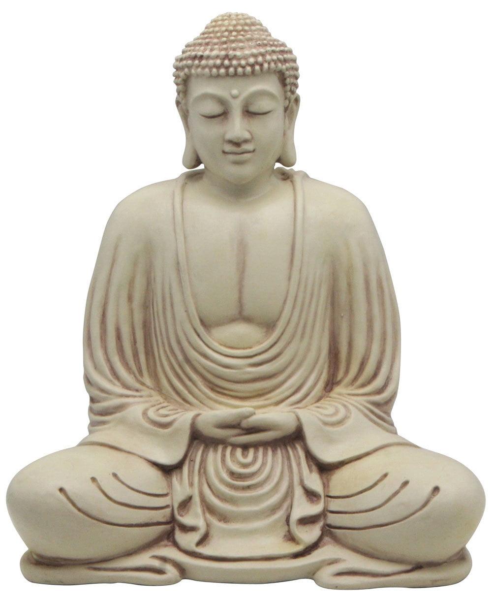 Ivory Minimalist Indoor-Outdoor Buddha Statue, 8.5 Inches