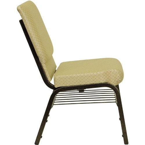 Elegant Beige Polyester Side Chair with Gold Steel Frame