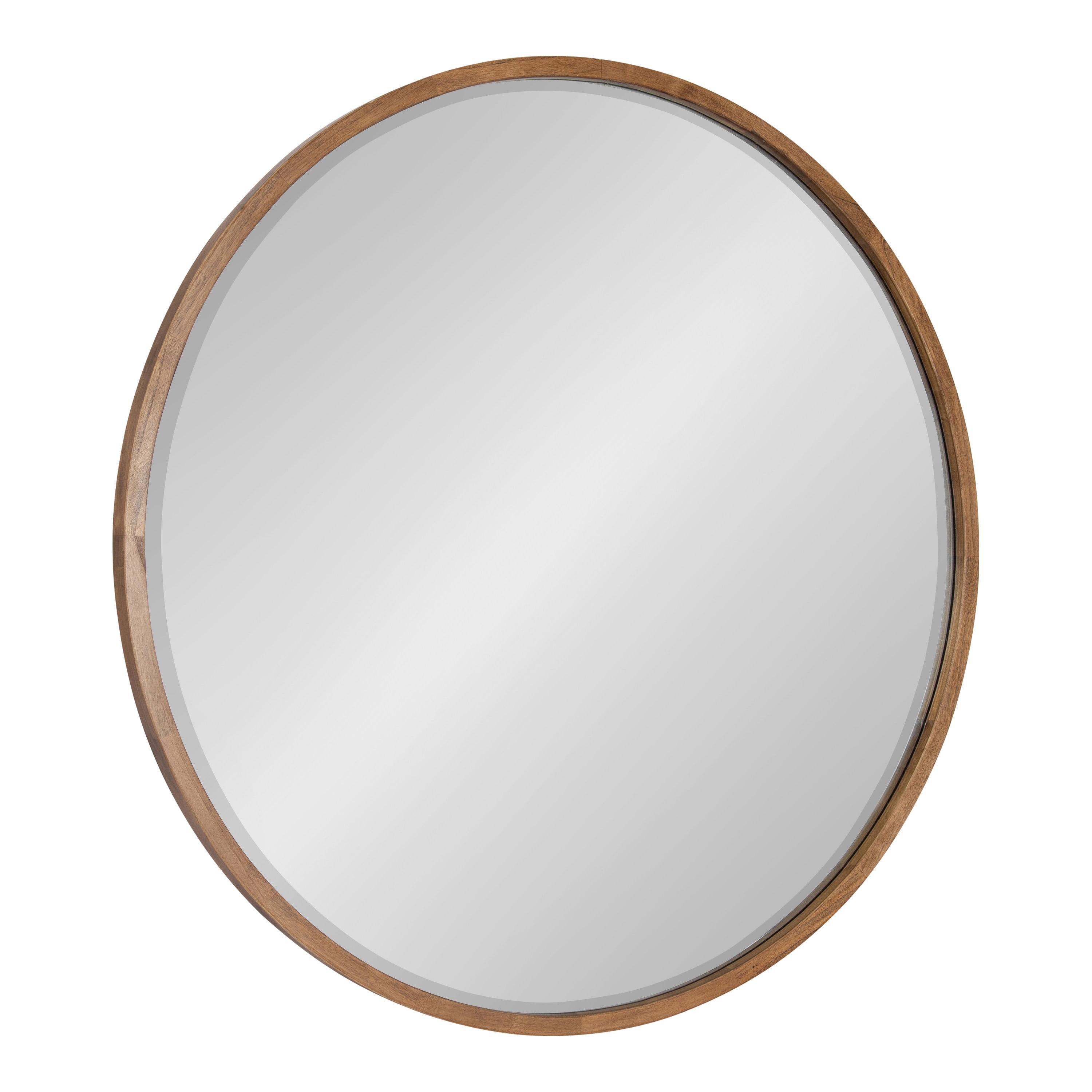 Kate and Laurel McLean Round Wood Framed Wall Mirror