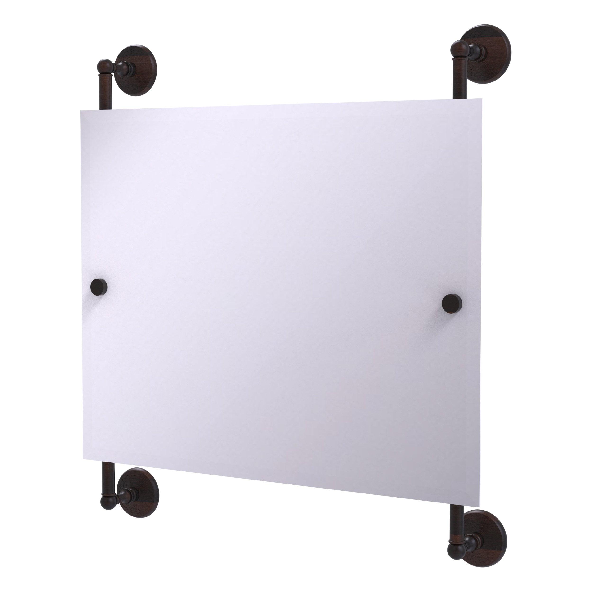 Elegant Venetian Bronze Frameless Rectangular Wall Mirror, 26x29"