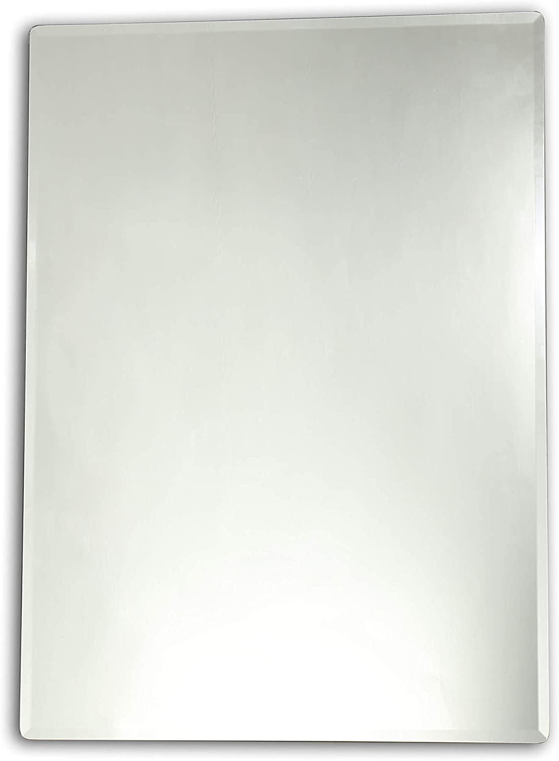 Elegant Square 28x36 Frameless Beveled Wall Mirror