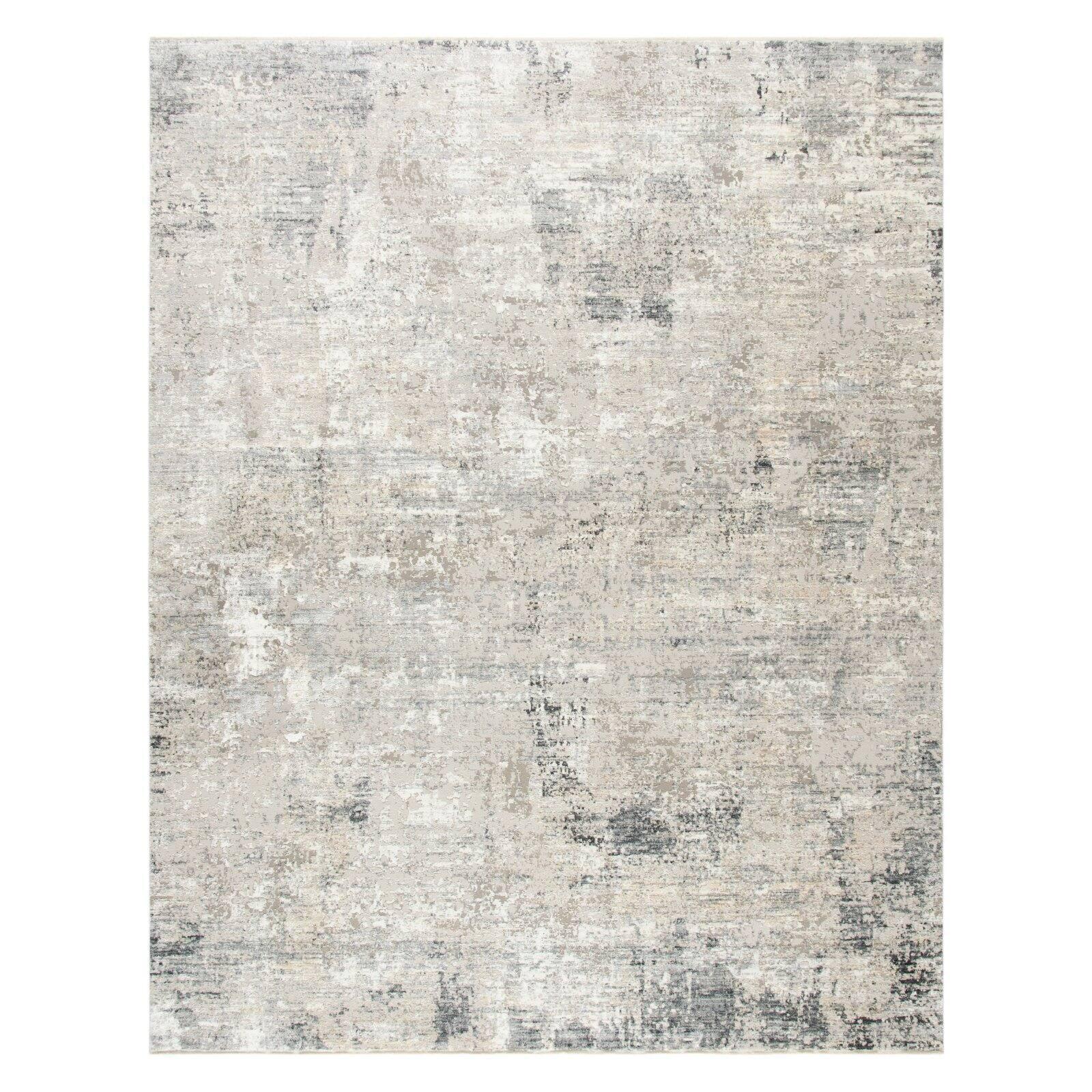 Elegance Reimagined 6'7" Square Gray Viscose Blend Area Rug