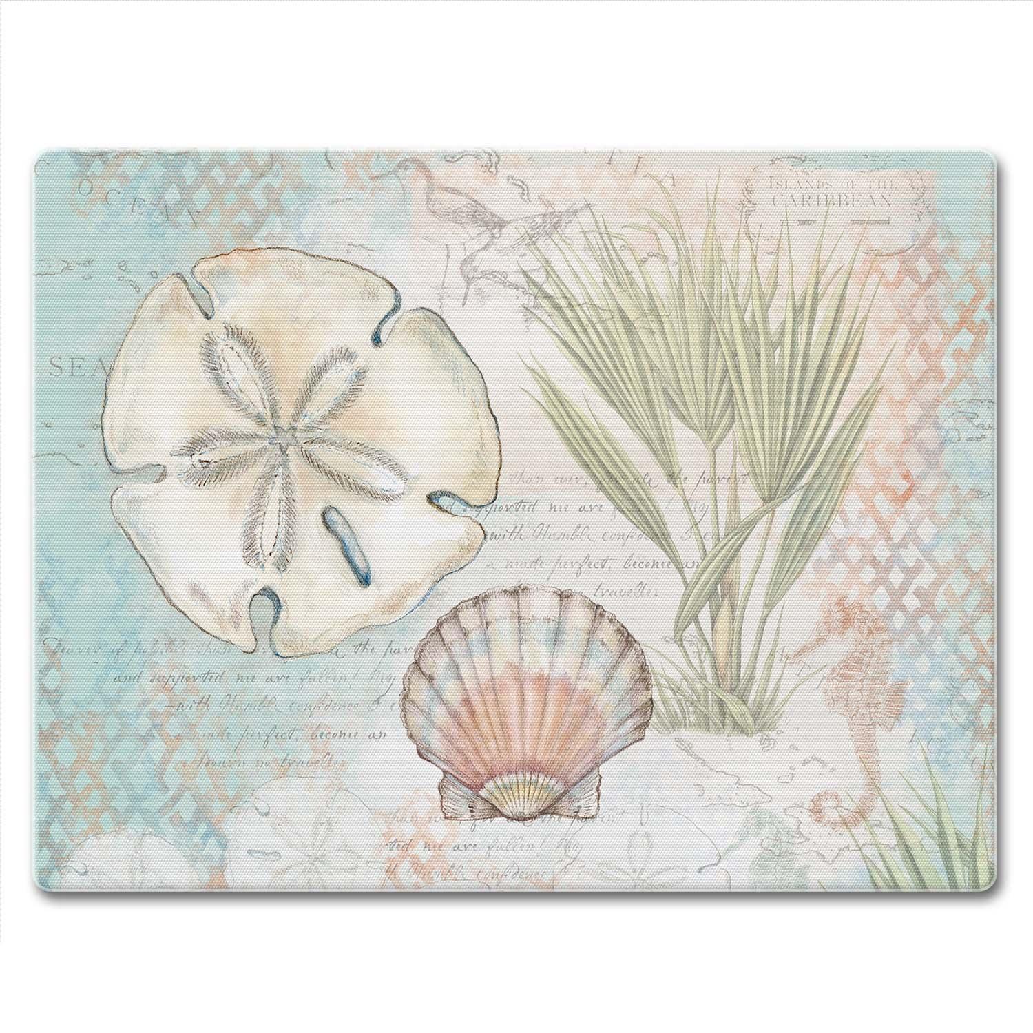 Caribbean Seas Tempered Glass Cutting Board 10" x 8"