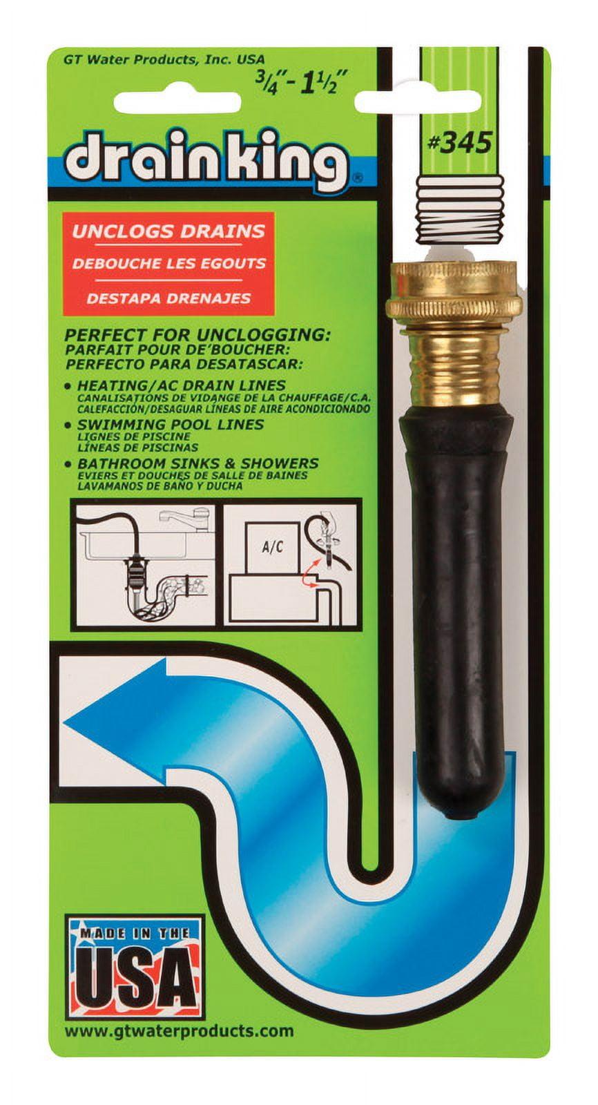 Drain King 0.75-1.5 Inch Manual Water-Powered Drain Unclogger