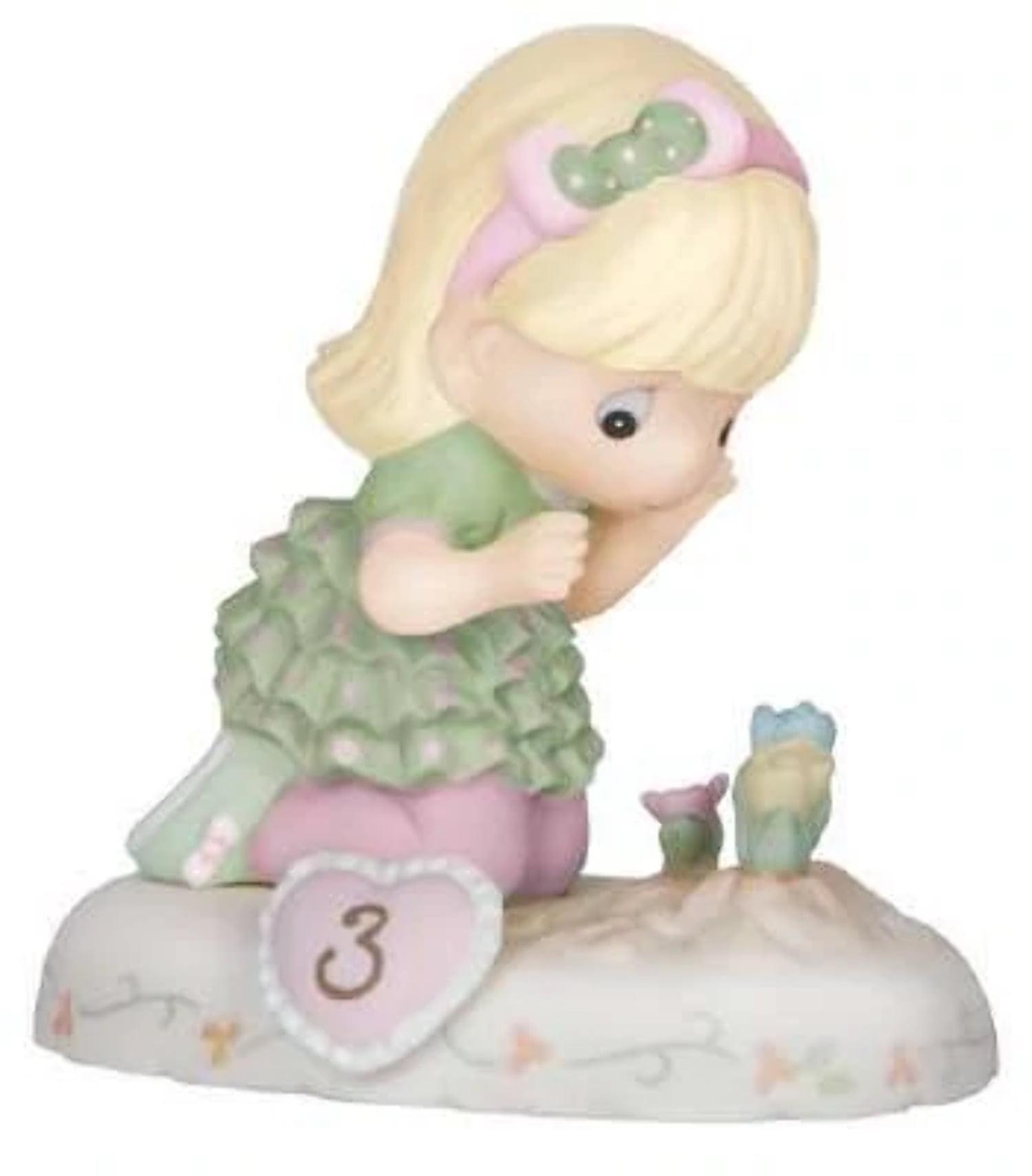 Blonde Girl with Flowers Porcelain Figurine, 4-Inch