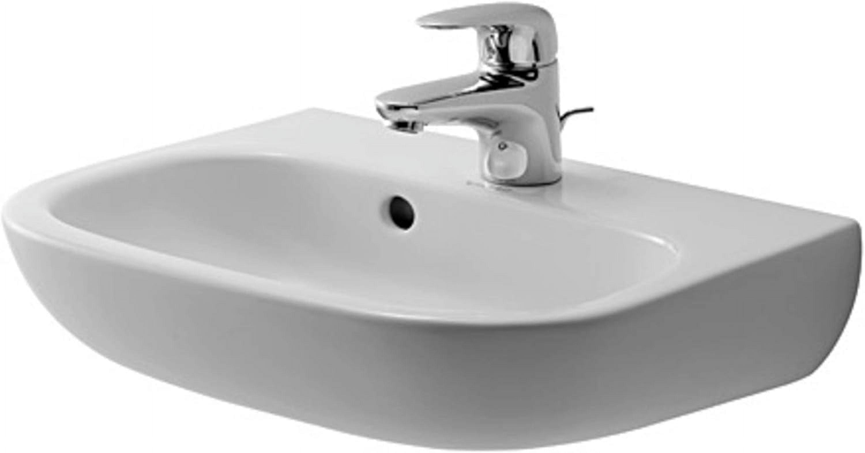 White Ceramic Wall-Mount Bathroom Sink with Overflow