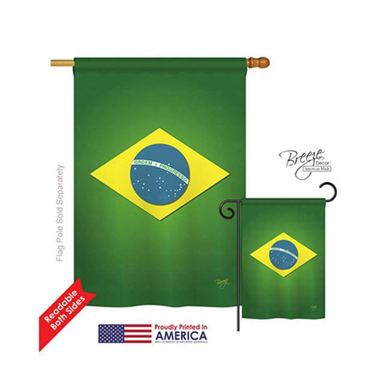 Brazil 28 x 40 Inch Double-Sided Polyester House Flag