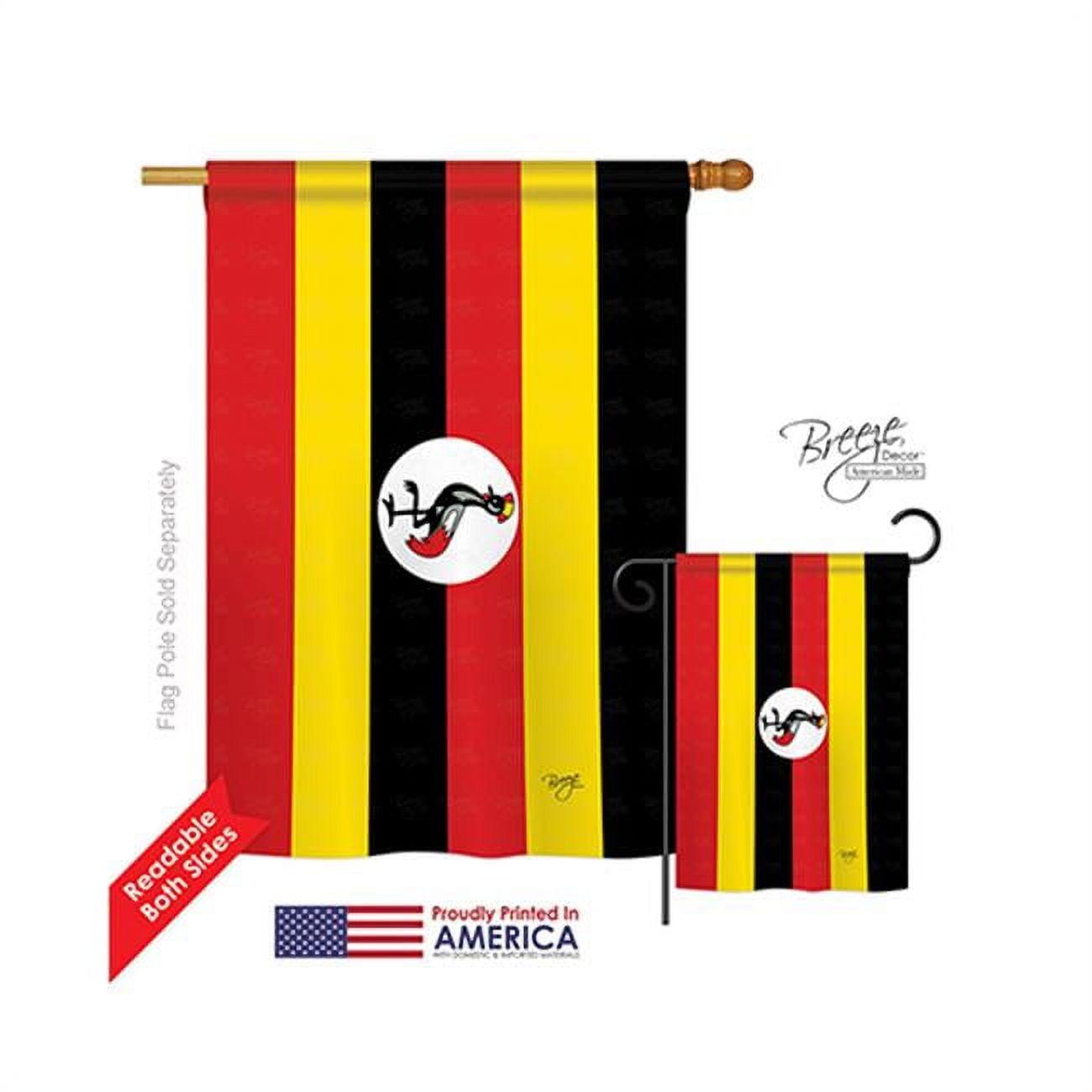 Uganda 2-Sided Vertical Polyester House Flag with Pole Sleeve