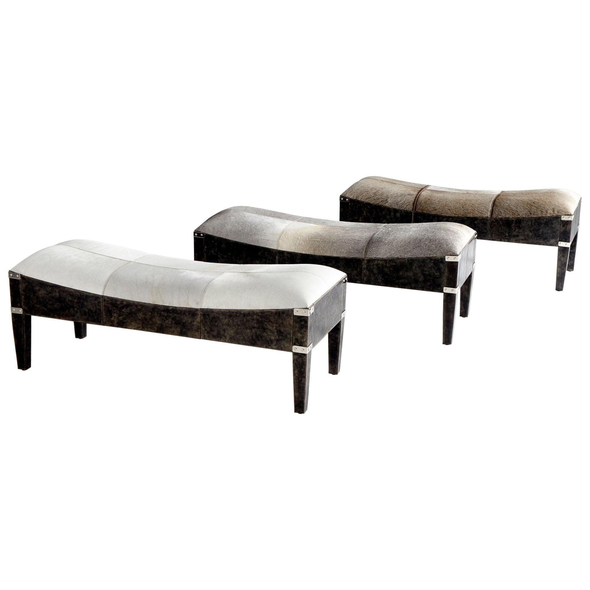 Casselton Contemporary Gray Faux Leather 48" Bench