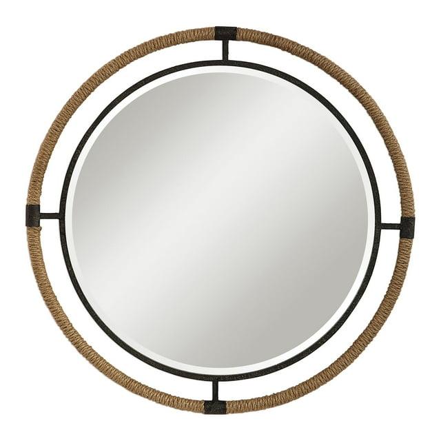 Starrett Iron & Rope Frame Round Wall Mirror