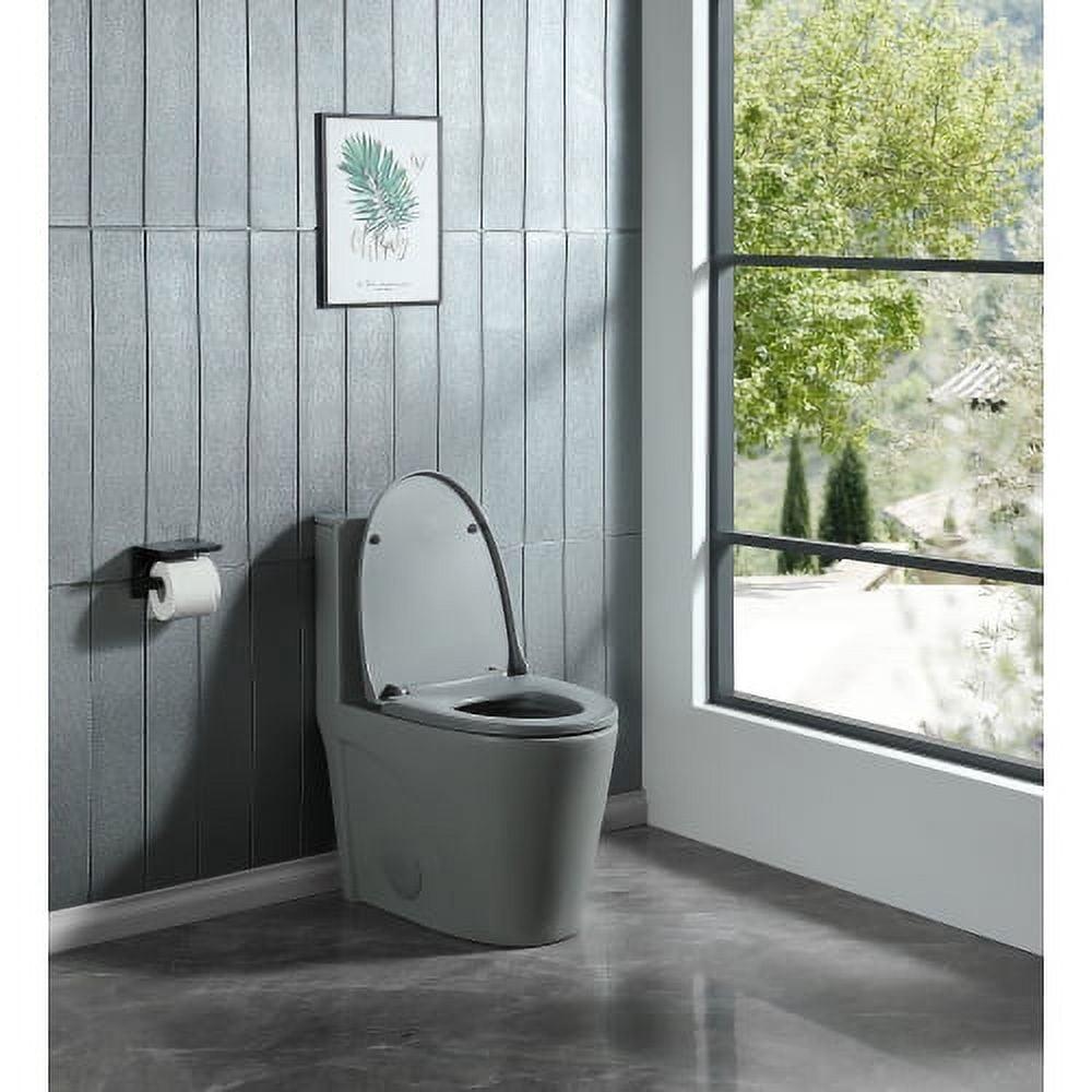 1.1/1.60 GPF Dual-Flush One Piece Toilet, Water-Saving Elongated Comfort Height Floor Mounted, Soft Close 1000 Gram Map Flushing Score Toilet, Light Grey 23T01-LG