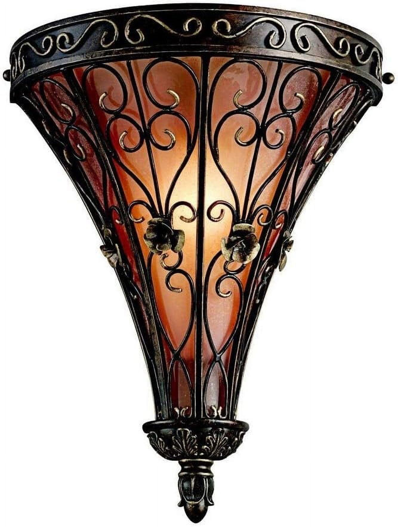 Marchesa Classic Terrene Bronze Wall Sconce with Piastra Glass Shade