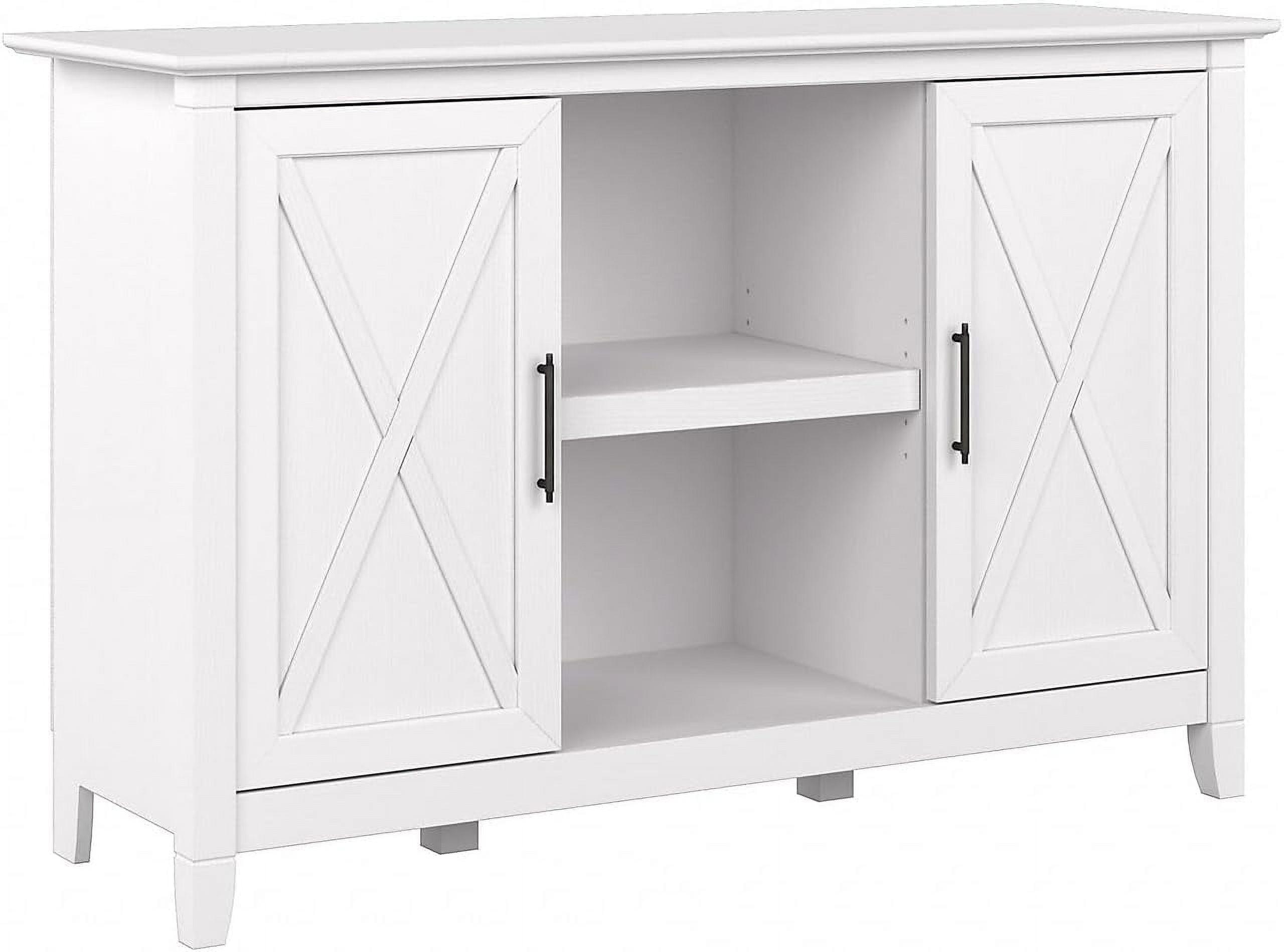 Key West 46'' Pure White Oak Adjustable Shelving Office Cabinet