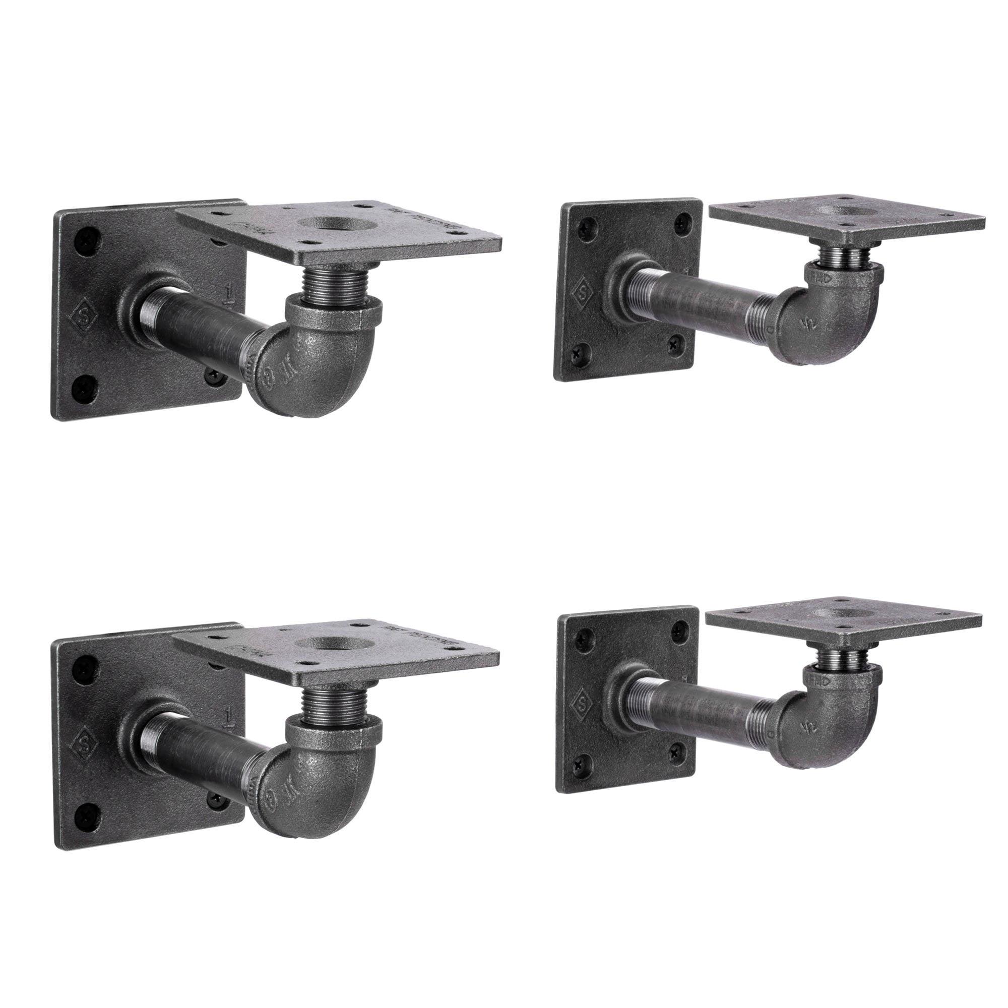 Williston Forge Square Flange Industrial Shelf Bracket Kit - 4 Pack