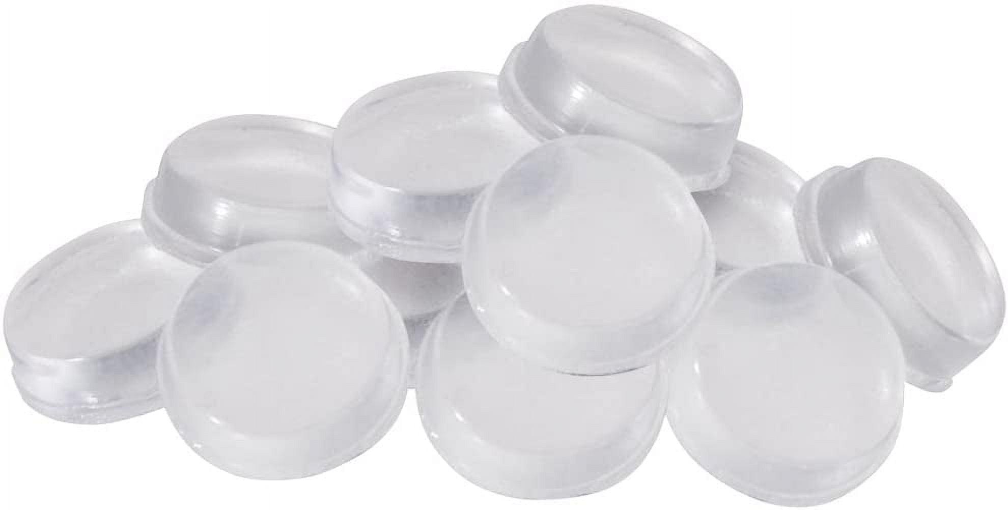 Super Sliders. size: 1/2" Round Self Stick Cabinet Bumpers Plastic, Clear, 12 Pack