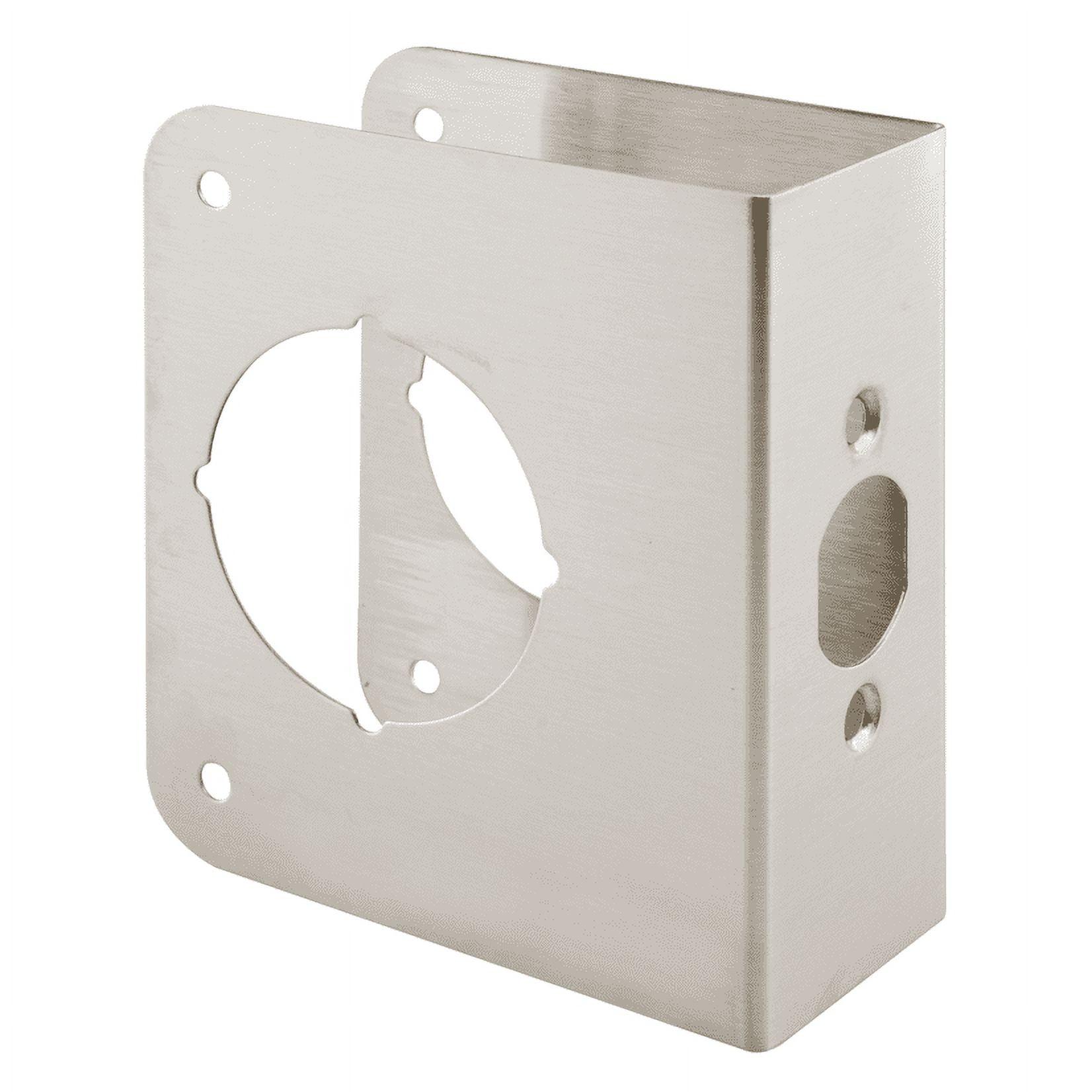 1-3/4 in. x 4-1/2 in. Thick Solid Brass Lock and Door Reinforcer, 2-1/8 in. Single Bore, 2-3/8 in. Backset