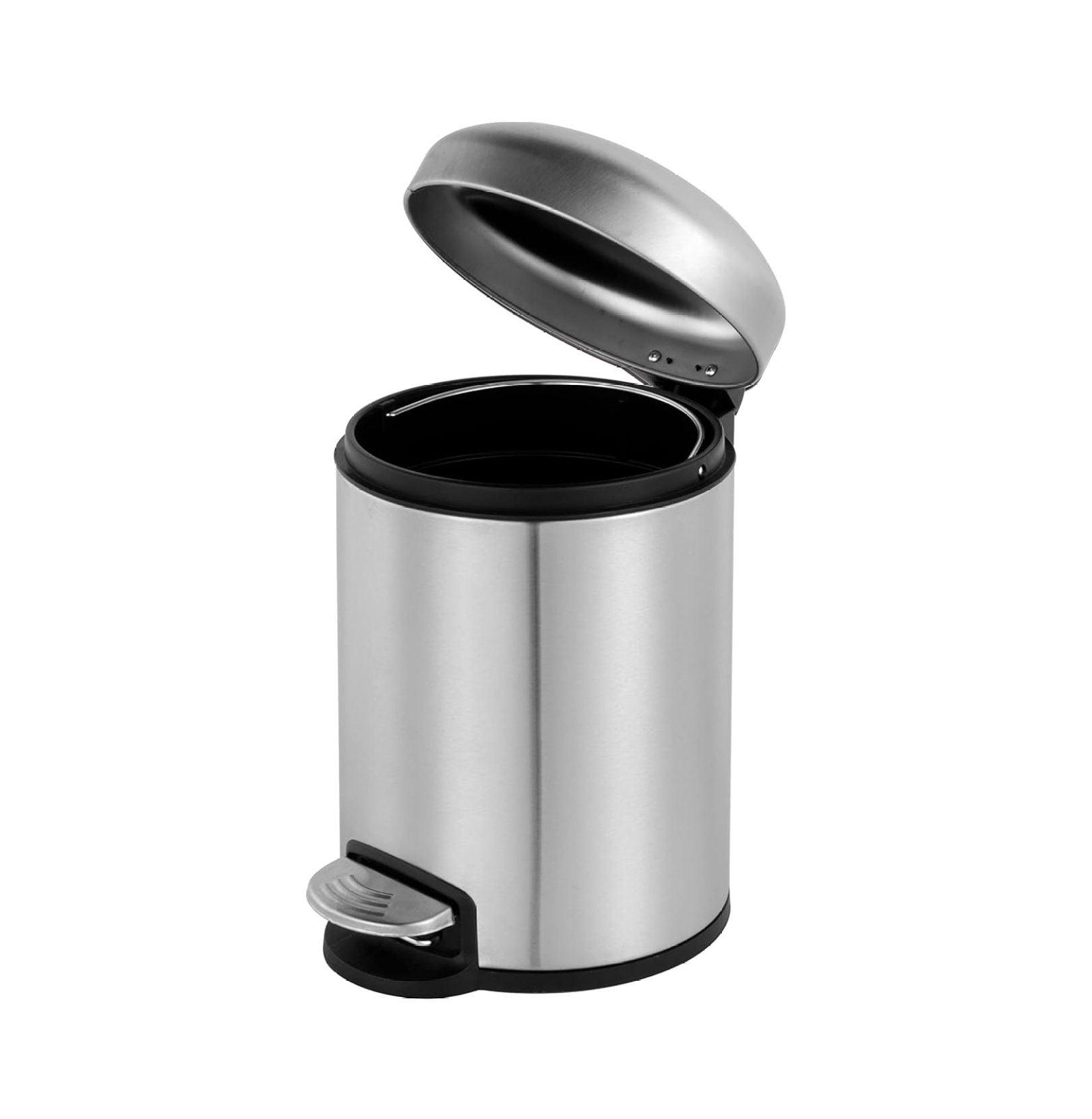 1.32 Gallon Brushed Stainless Steel Step-On Trash Can