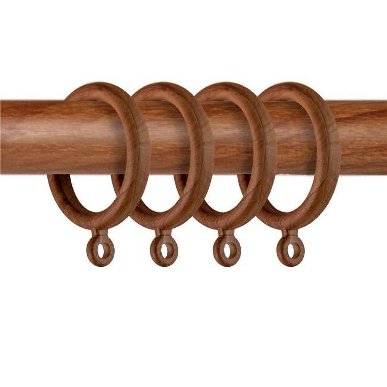 Chestnut Faux Wood Curtain Eyelet Rings, Set of 10