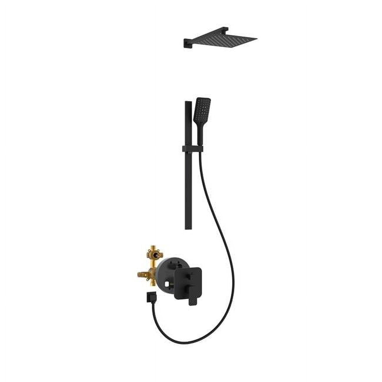 Pulse Showerspas Resort 10-in Rain Showerhead Combo Shower System with Adjustable Handshower Slide Bar and Pressure Balanced Mixing Valve 3008-MB-1.8GPM
