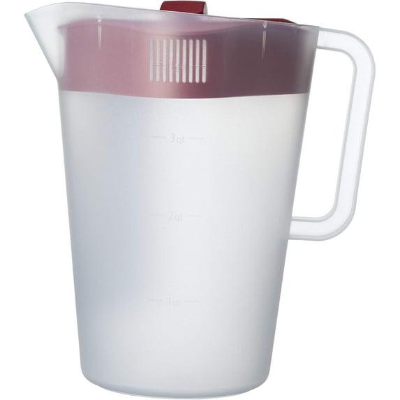 GoodCook Plastic Pitcher with 4 Way Lid - 1 Gallon - Red