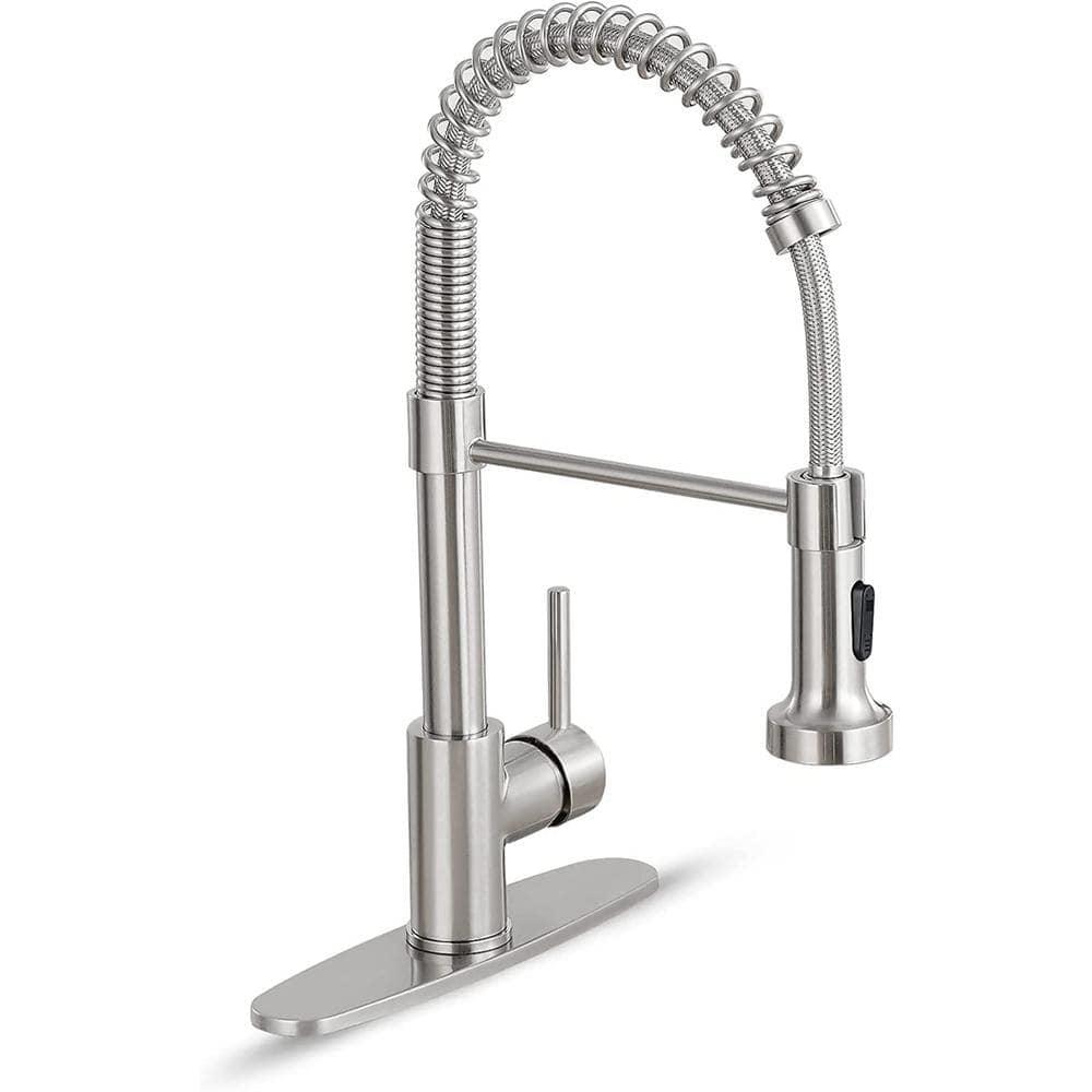 Brushed Nickel Stainless Steel Pull Down Kitchen Faucet