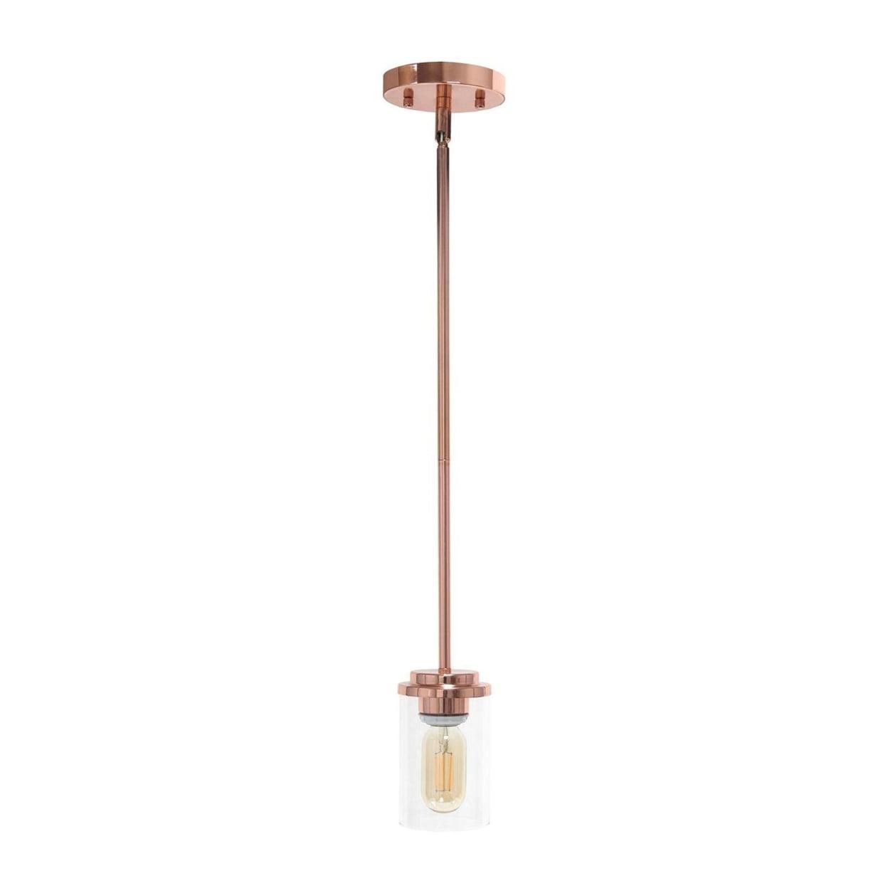 Rose Gold Farmhouse 53" Adjustable Hanging Glass Pendant Light