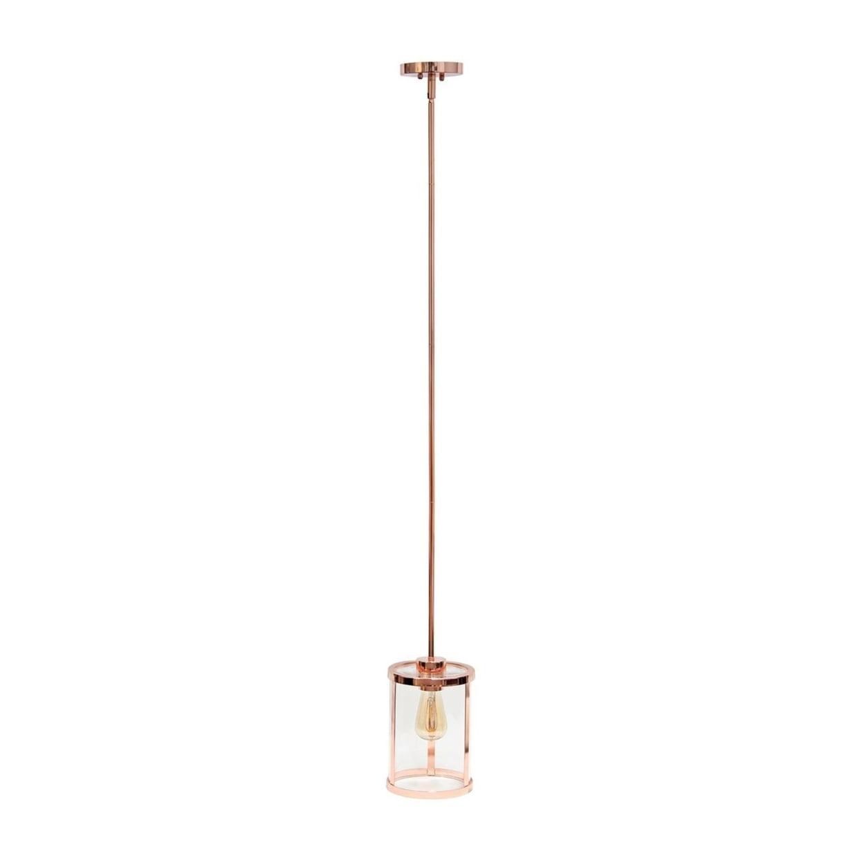 Rose Gold Farmhouse 55" Adjustable Glass Pendant Light