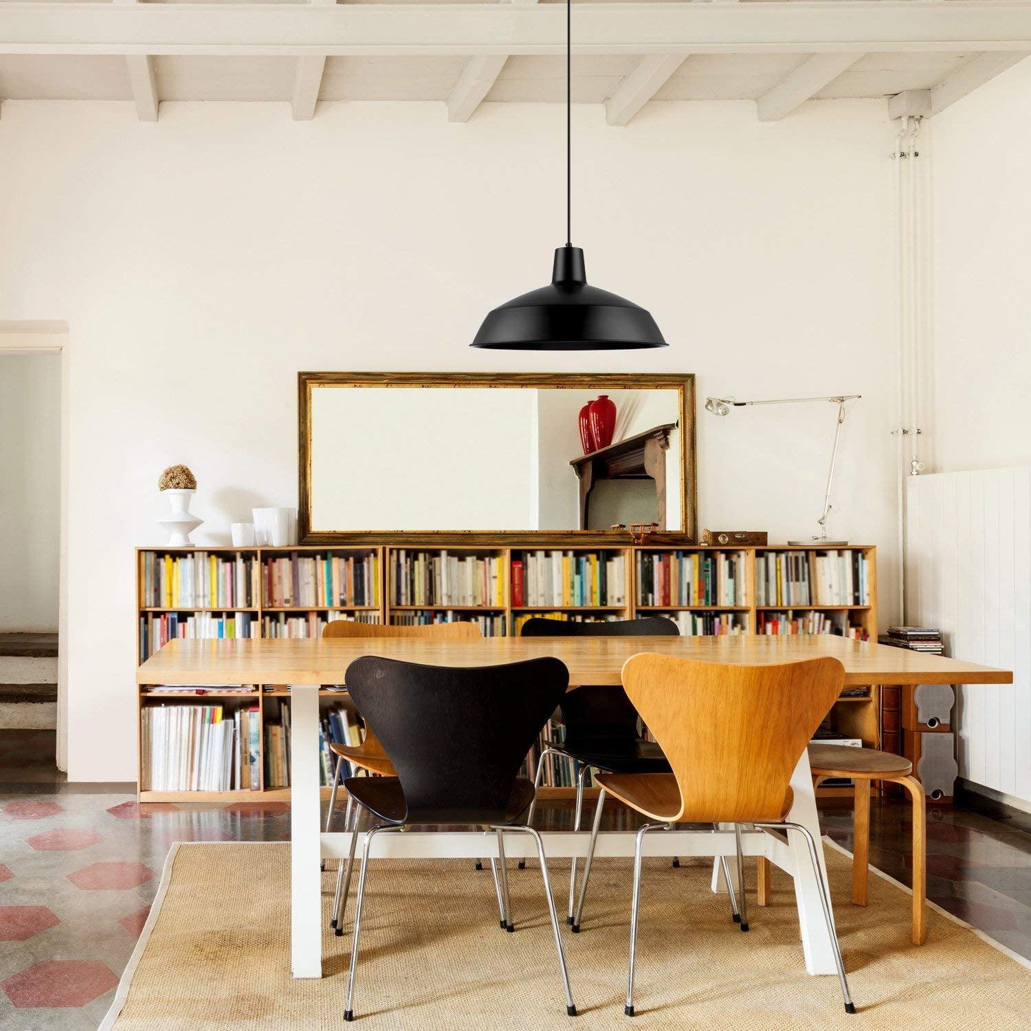 Matte Black 50" Adjustable Industrial Steel Pendant Light