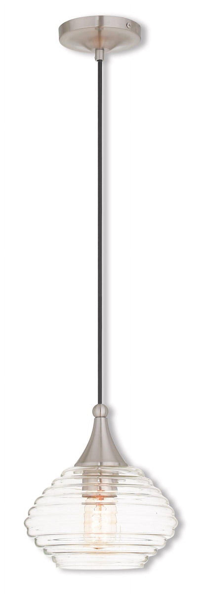 Livex Lighting Art Glass 1 - Light Pendant in  Brushed Nickel