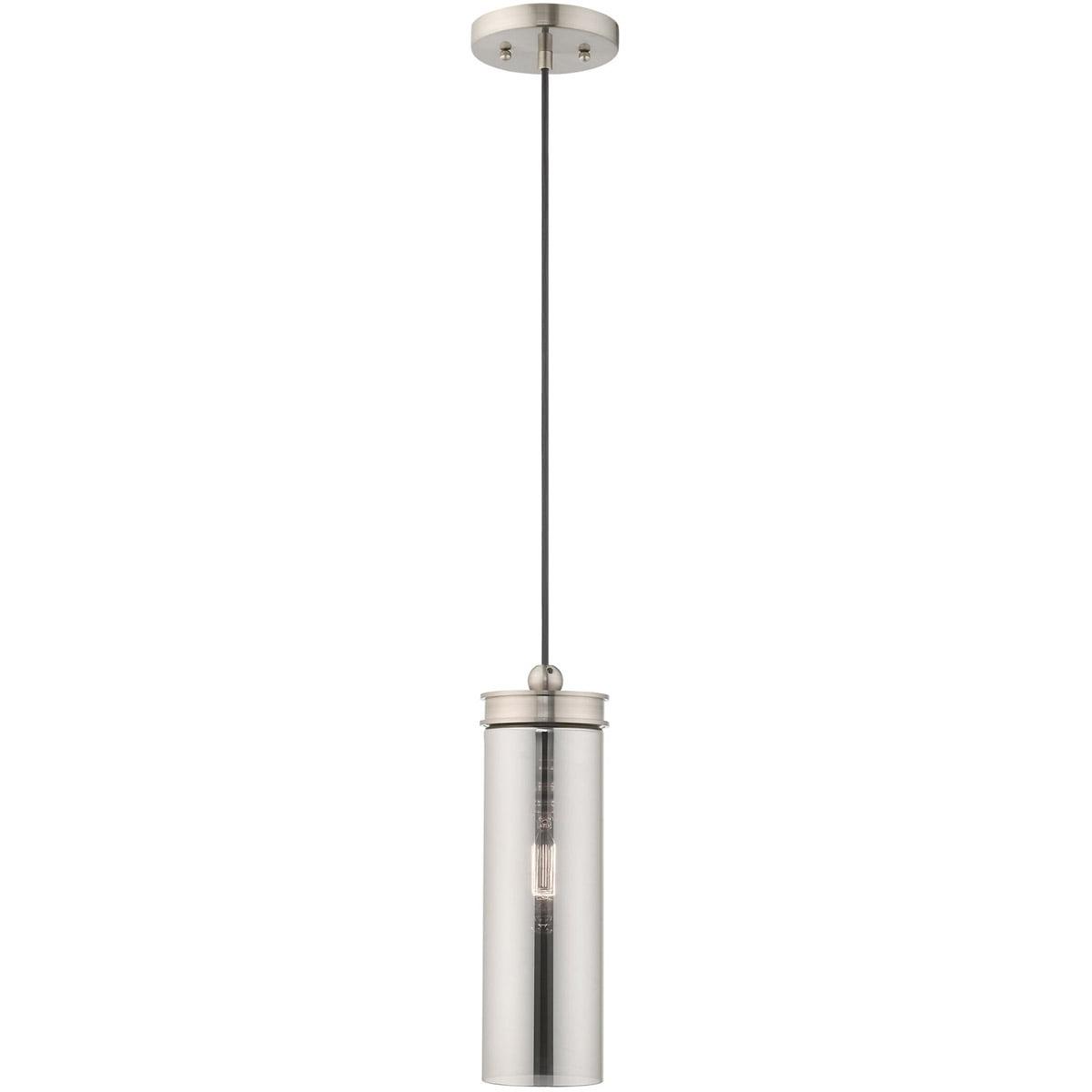 Livex Lighting Art Glass 1 - Light Pendant in  Brushed Nickel