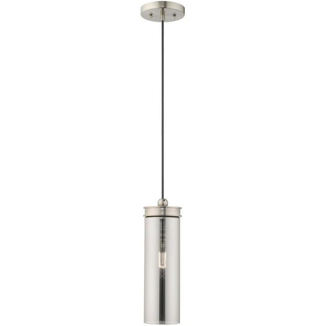 Livex Lighting Art Glass 1 - Light Pendant in  Brushed Nickel