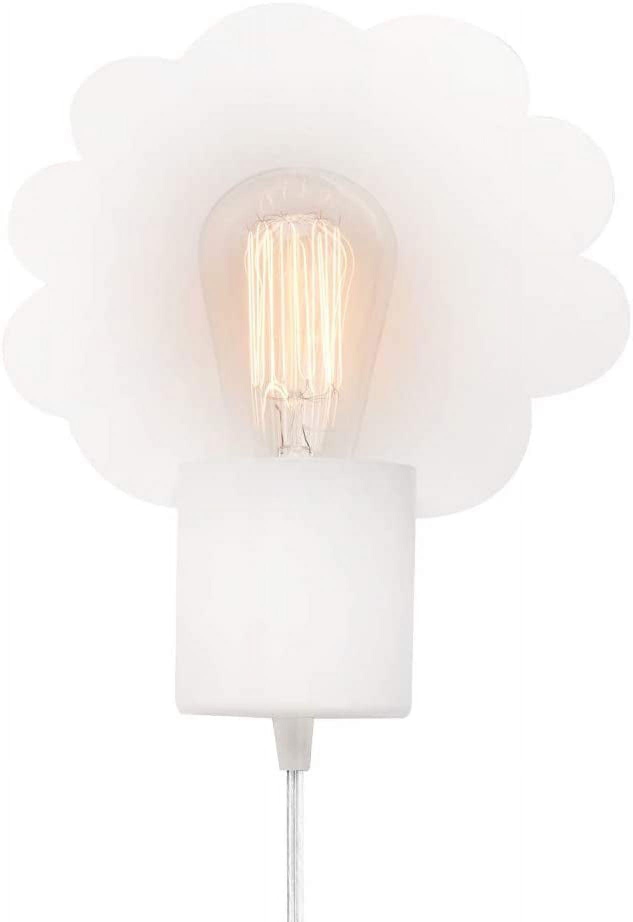 White Cloud Backplate Plug-In Electric Wall Sconce