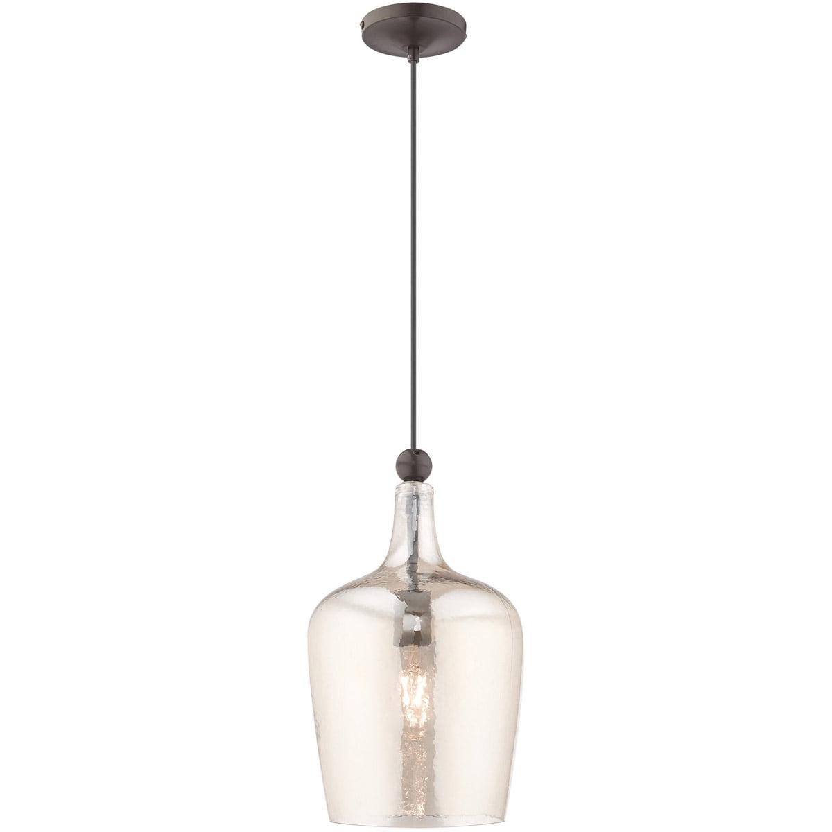 Livex Lighting Art Glass 1 - Light Pendant in  English Bronze