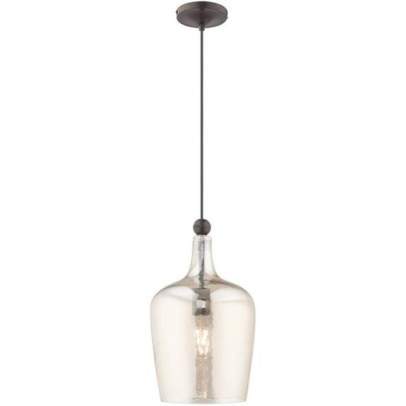Livex Lighting Art Glass 1 - Light Pendant in English Bronze