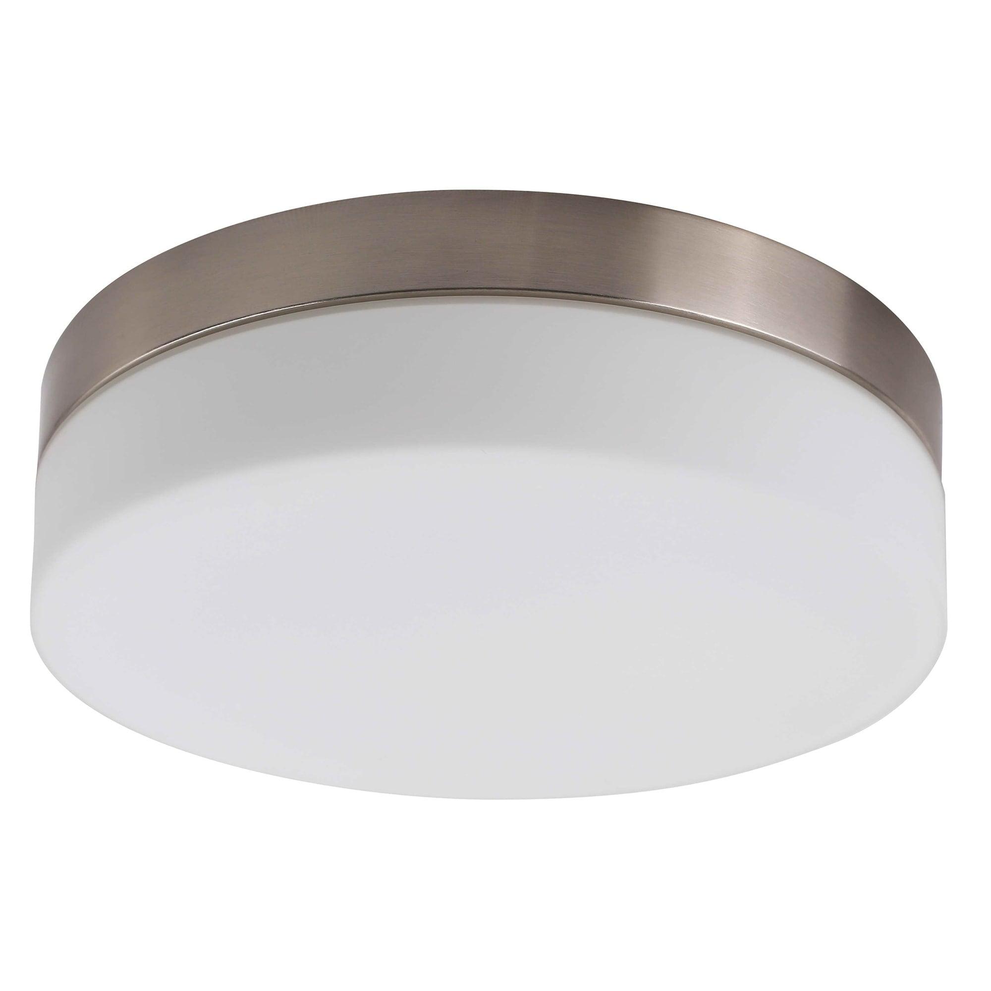 Brushed Nickel and Frosted Glass LED Flush Mount Light