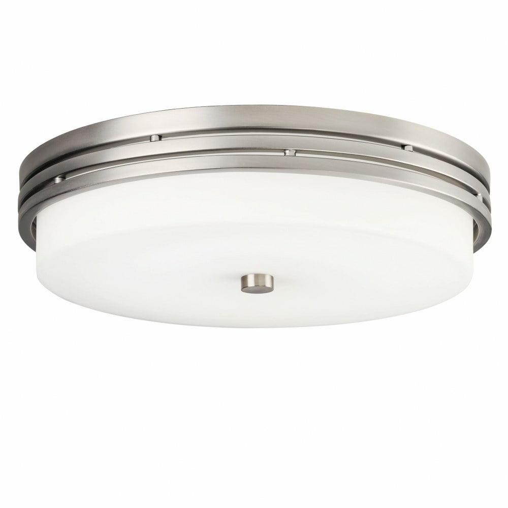 1 Light Flush Mount Steel With Transitional Inspirations 3.25 Inches Tall By 14 Inches Wide-Brushed Nickel Finish Kichler Lighting 42380Niledr