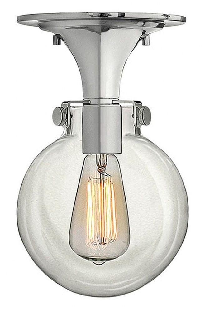 1 Light Globe Flush Mount In Traditional Style 7 Inches Wide By 11.25 Inches High-Chrome Finish Hinkley Lighting 3149Cm