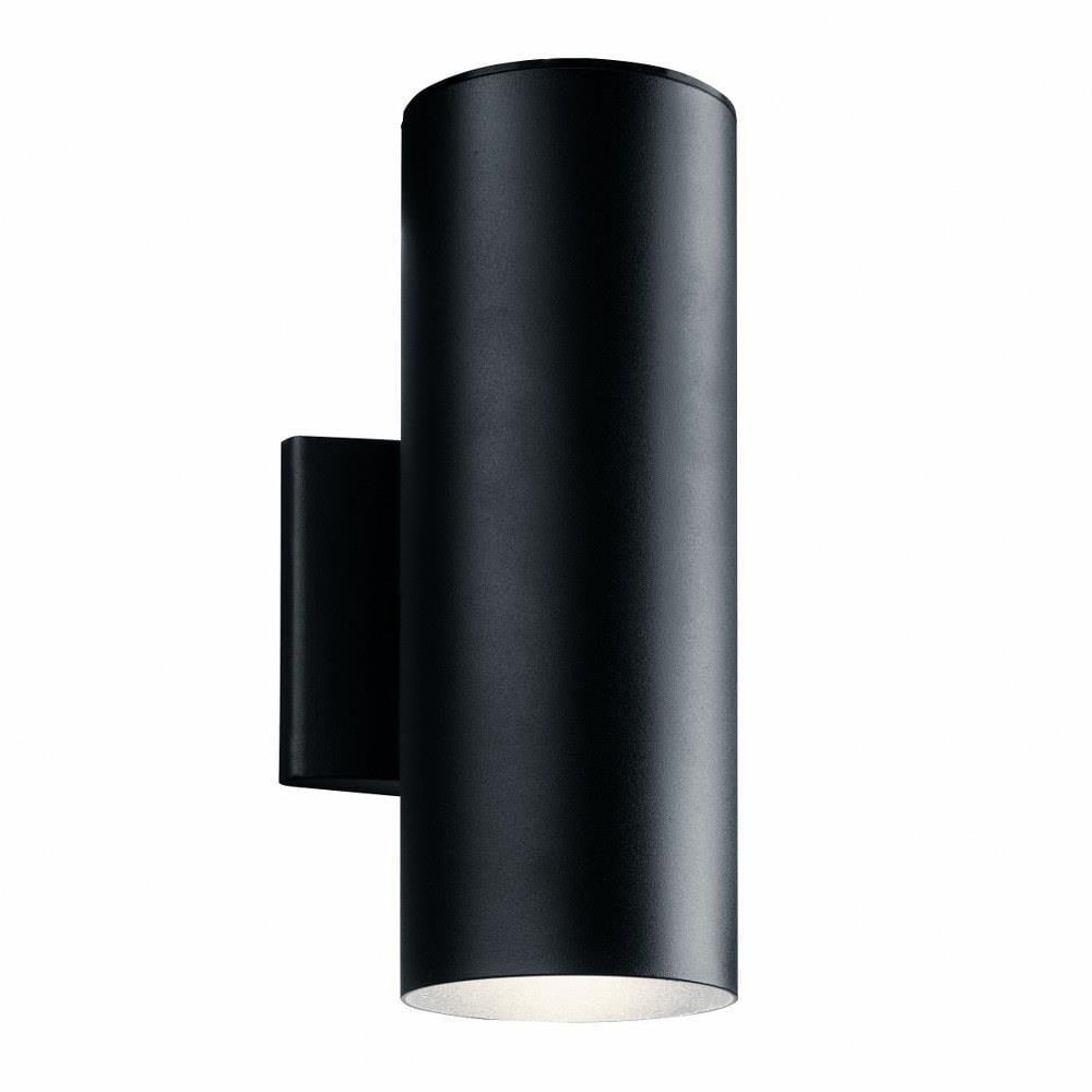 Modern Black Cylinder LED Wall Sconce, 12"