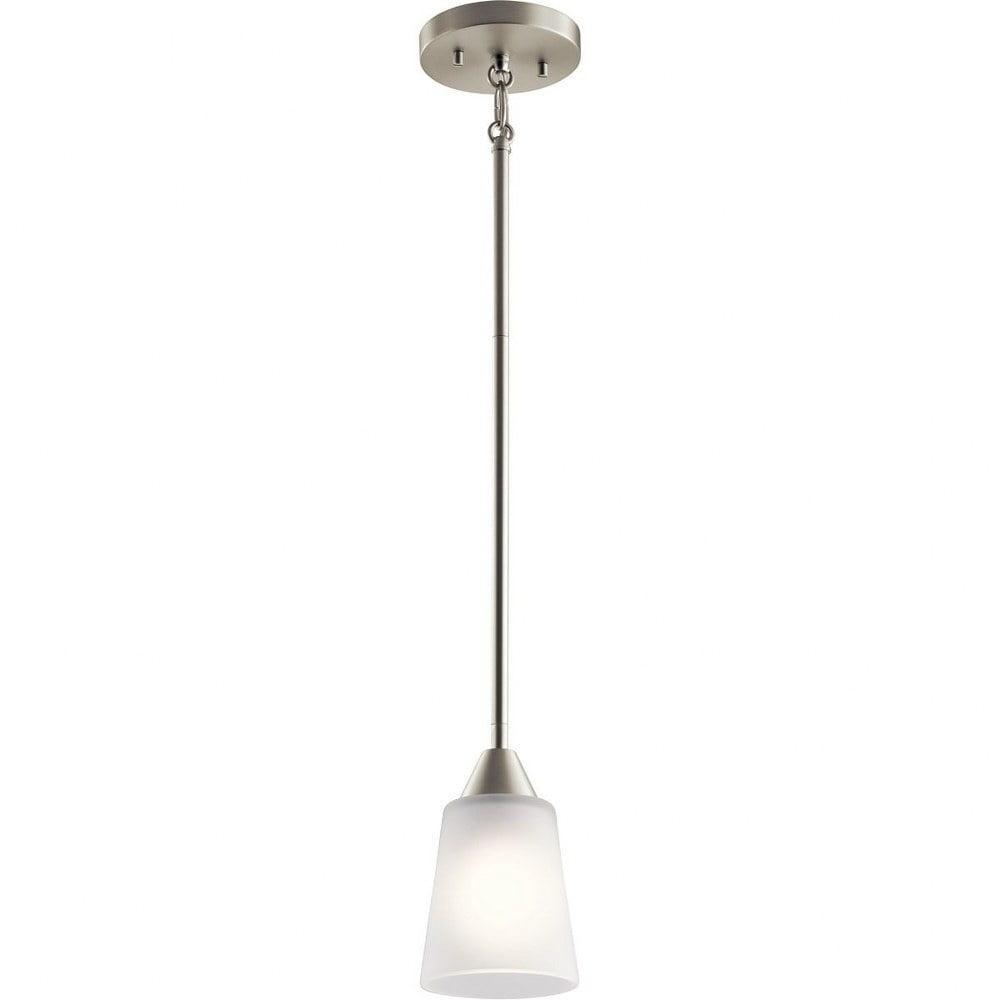 1 Light Mini Pendant 7.75 Inches Tall By 4.75 Inches Wide-Brushed Nickel Finish Kichler Lighting 52235Ni